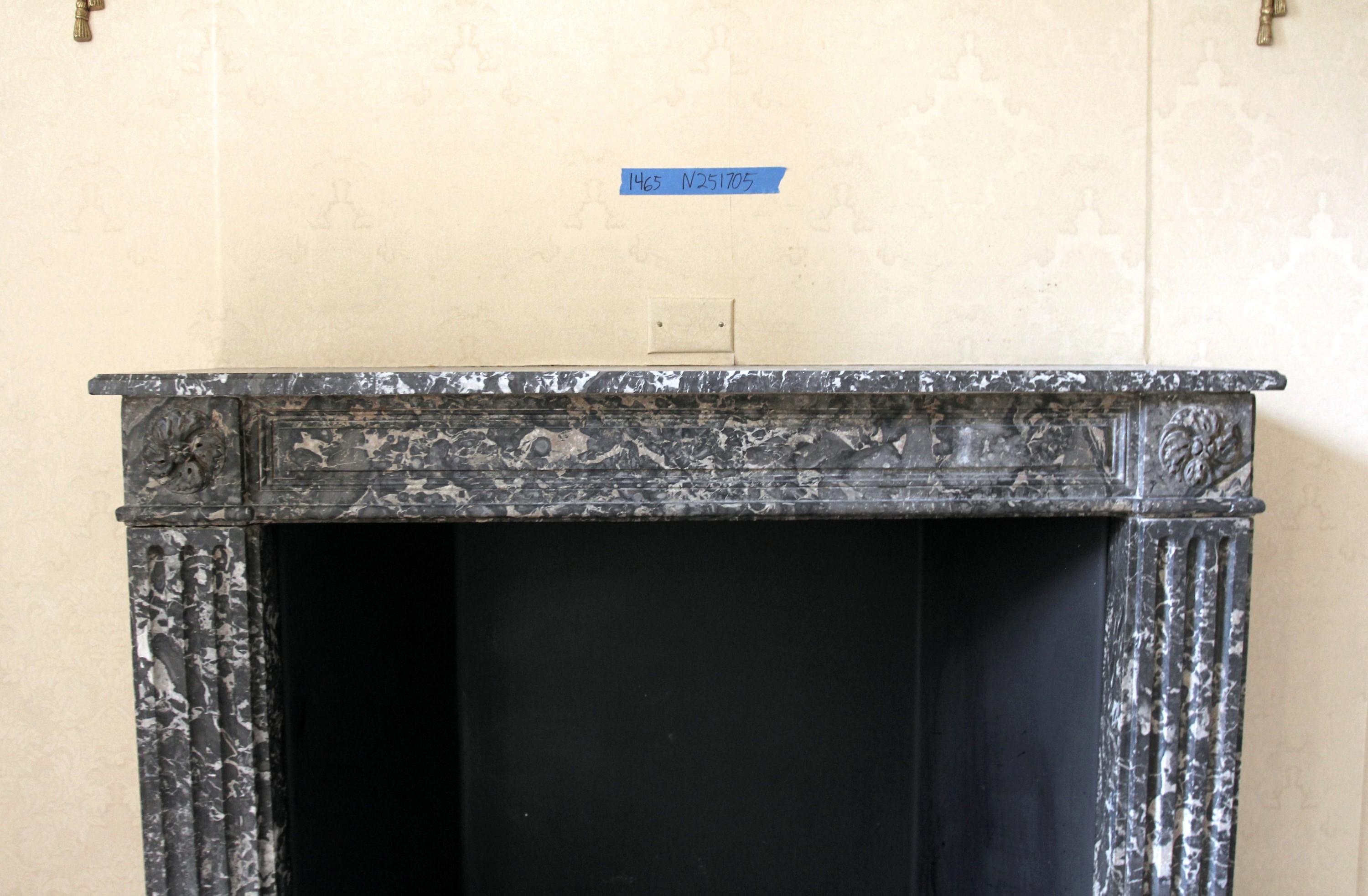 NYC Waldorf Astoria Hotel Classic Gray Marble Mantel For Sale 1