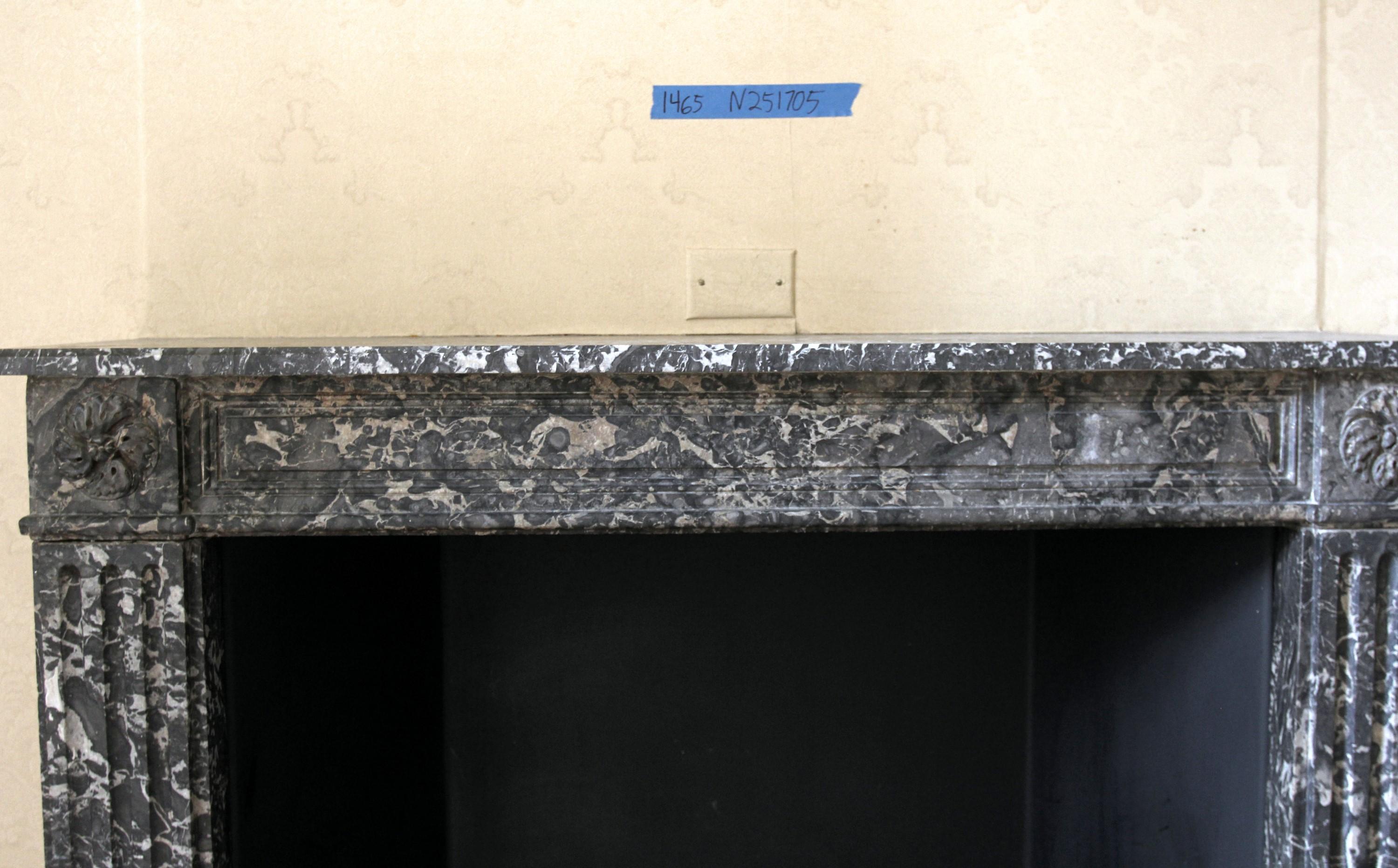 NYC Waldorf Astoria Hotel Classic Gray Marble Mantel For Sale 2