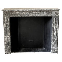 Antique NYC Waldorf Astoria Hotel Classic Gray Marble Mantel