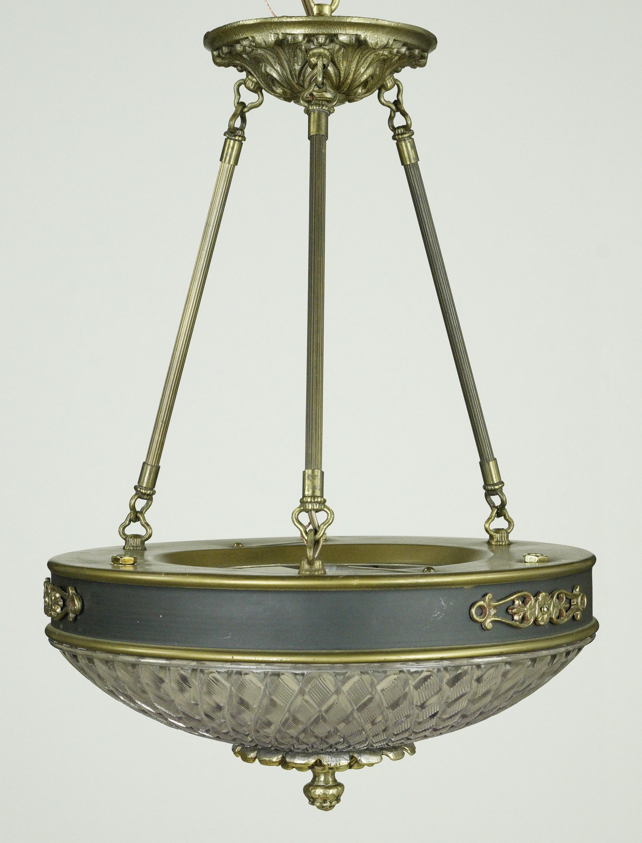 Américain NYC Waldorf Astoria Hotel Empire Suspension Chandelier Pendentif en vente