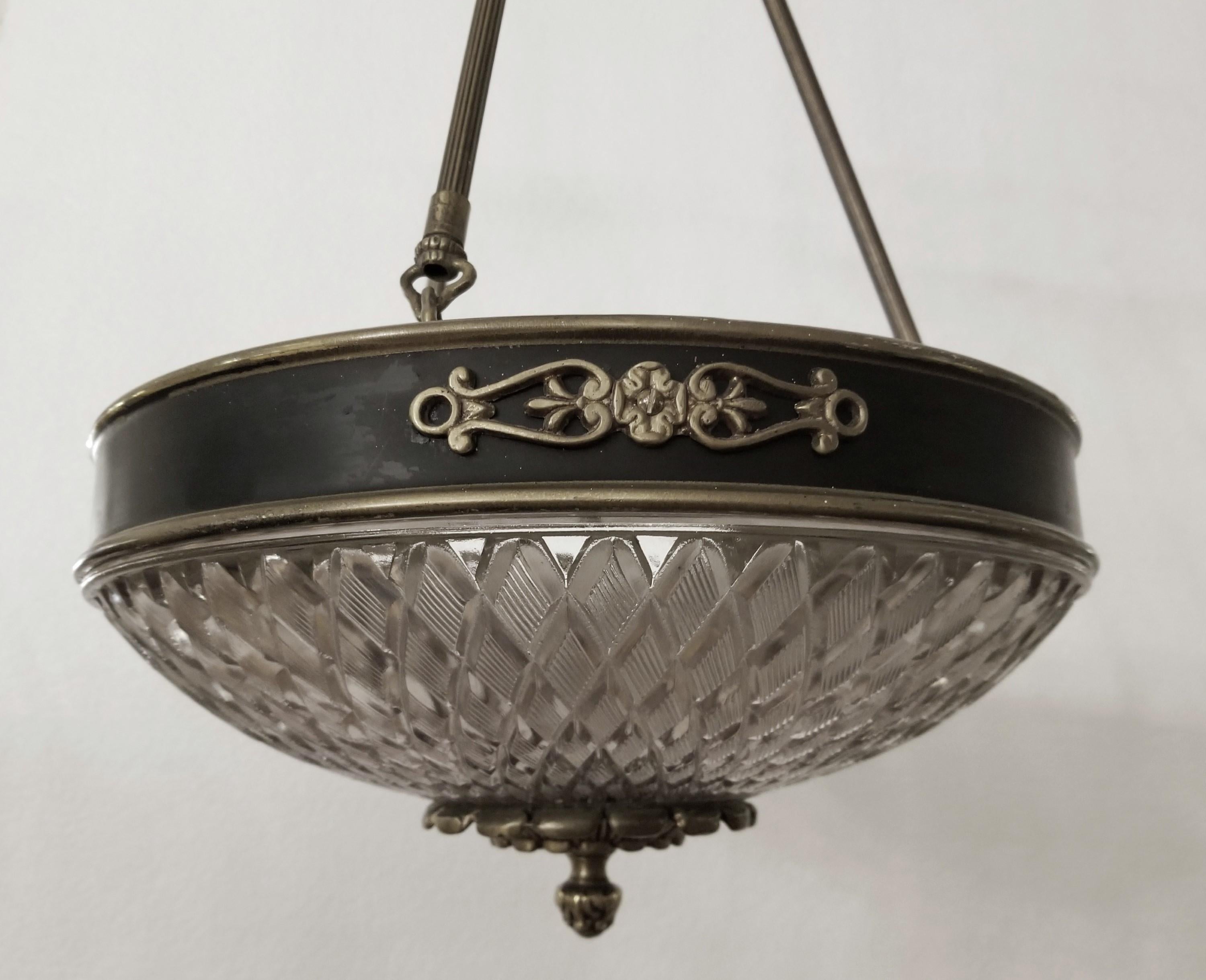 NYC Waldorf Astoria Hotel Empire Suspension Chandelier Pendentif en vente 2