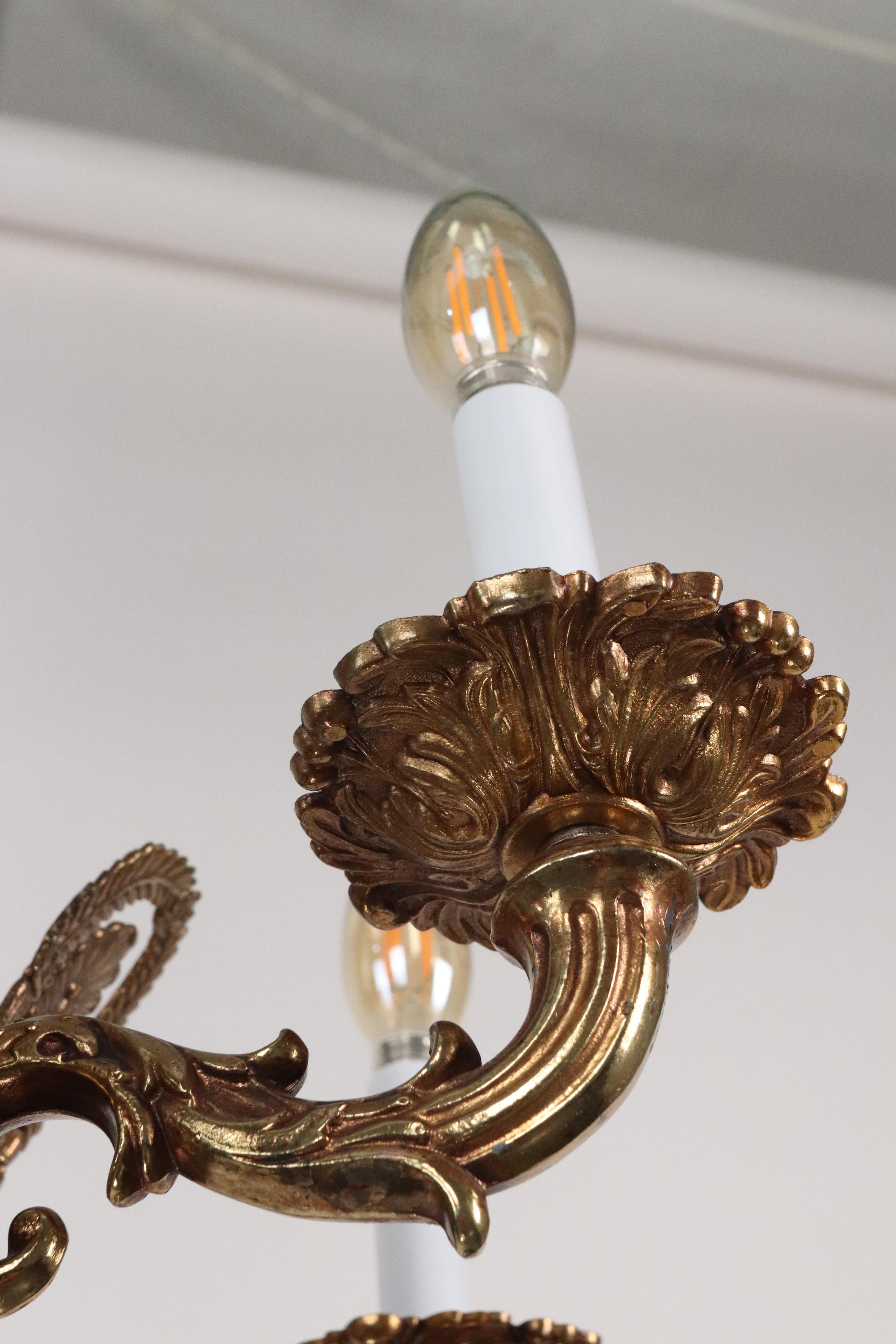 NYC Waldorf Astoria Hotel Empire Style 8 Arm Chandelier For Sale 4