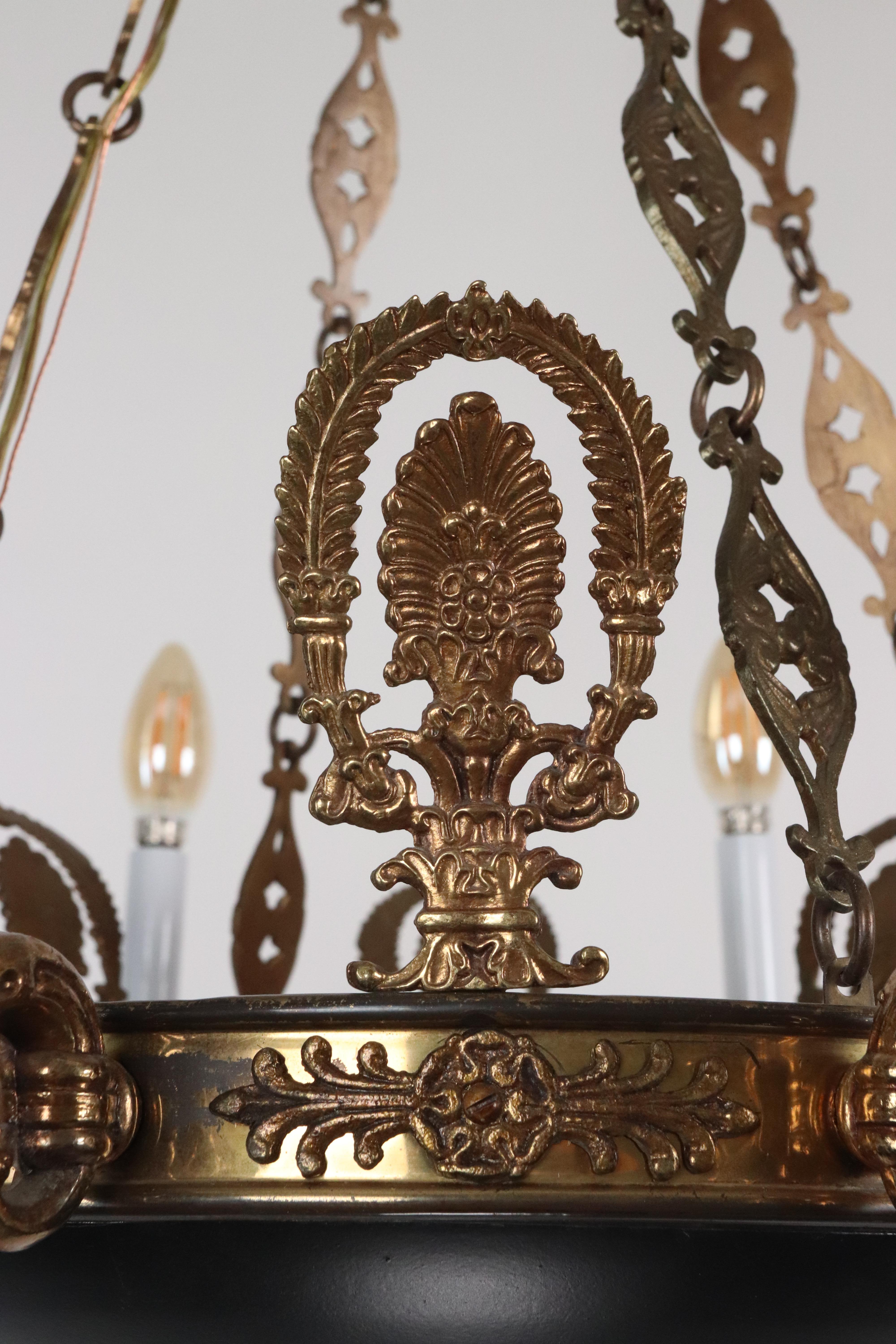 NYC Waldorf Astoria Hotel Empire Style 8 Arm Chandelier For Sale 5