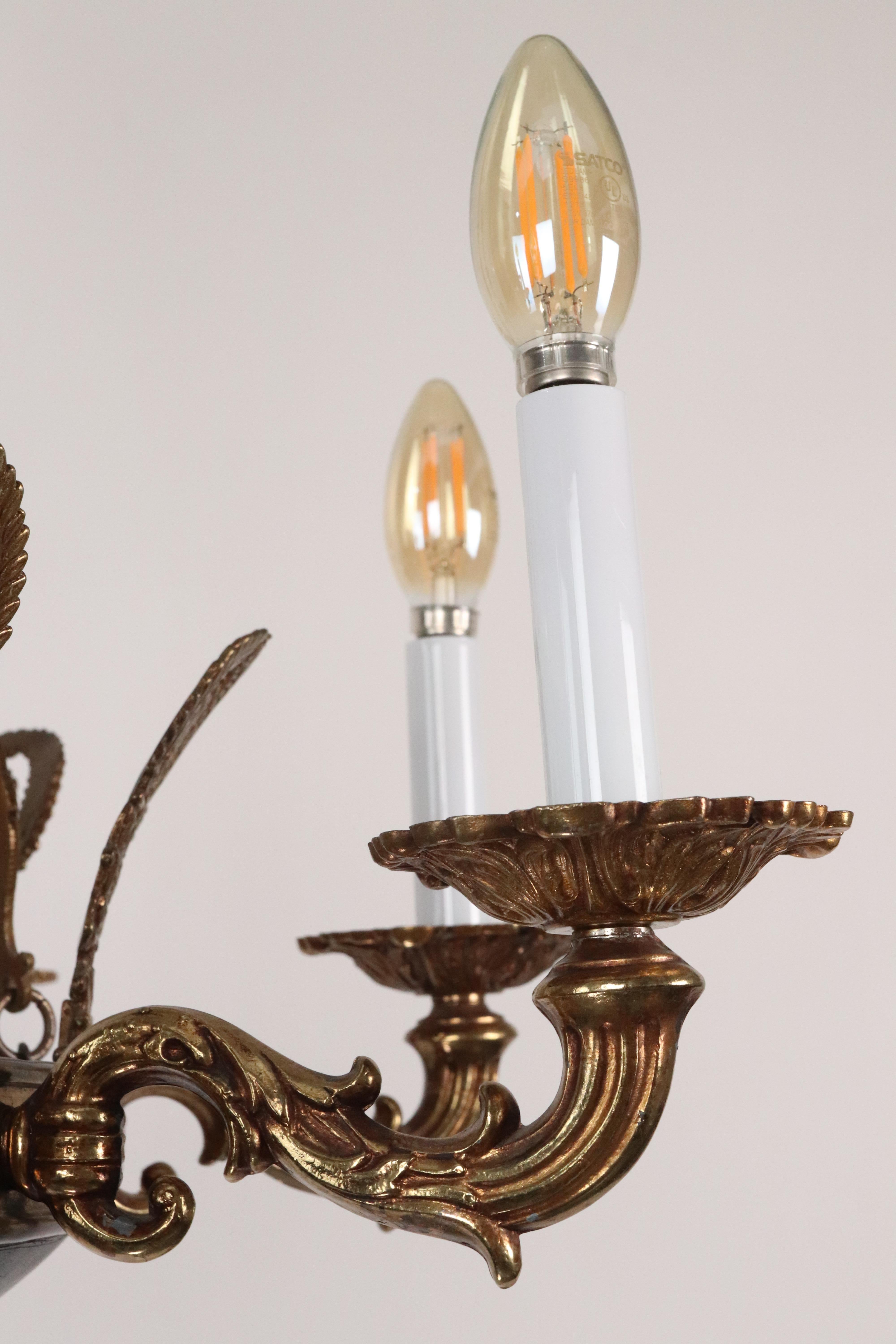 NYC Waldorf Astoria Hotel Empire Style 8 Arm Chandelier For Sale 6