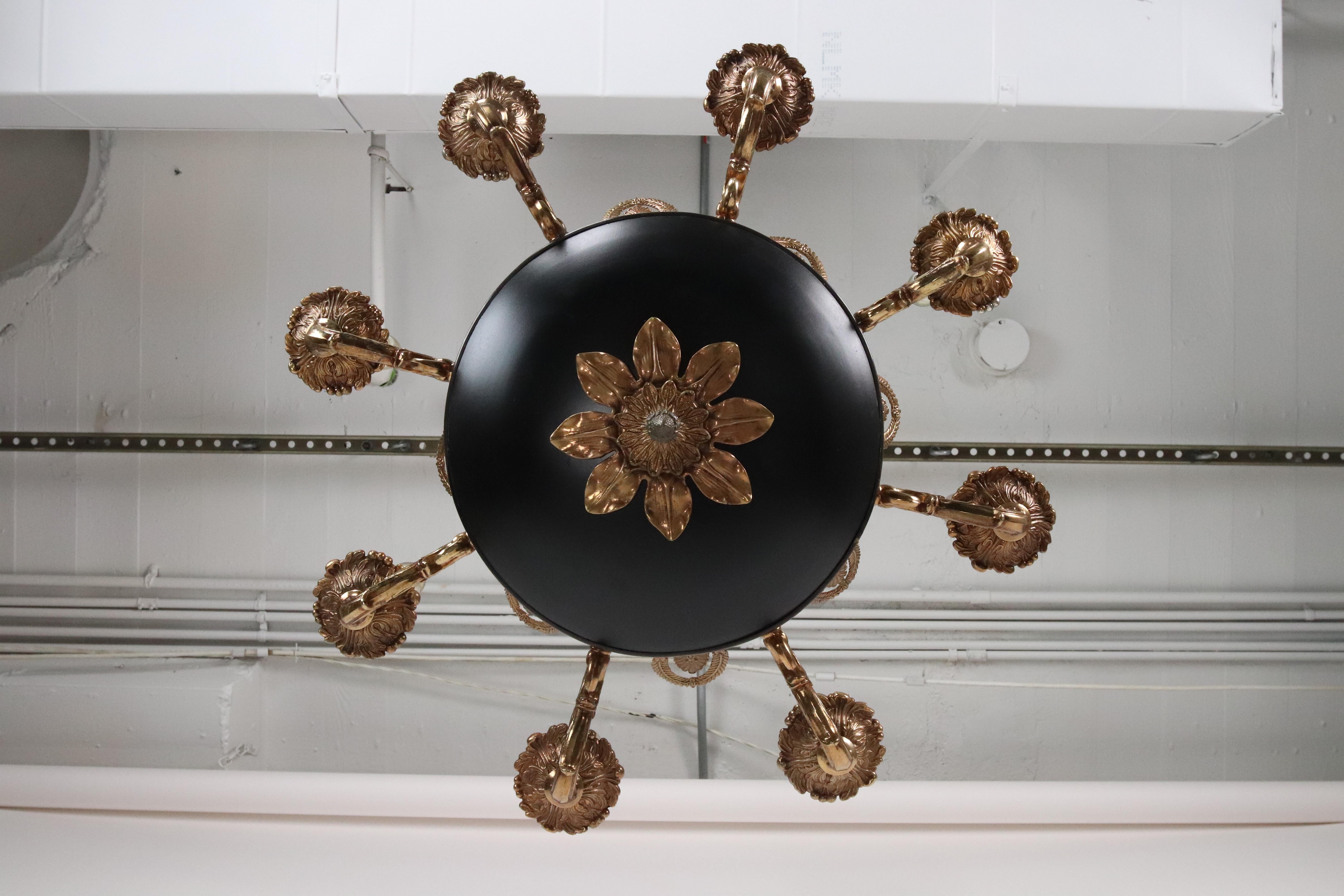 NYC Waldorf Astoria Hotel Empire Style 8 Arm Chandelier For Sale 12