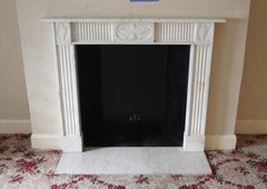 NYC Waldorf Astoria Hotel Statuary Marble Mantel English Regency Hand Carved