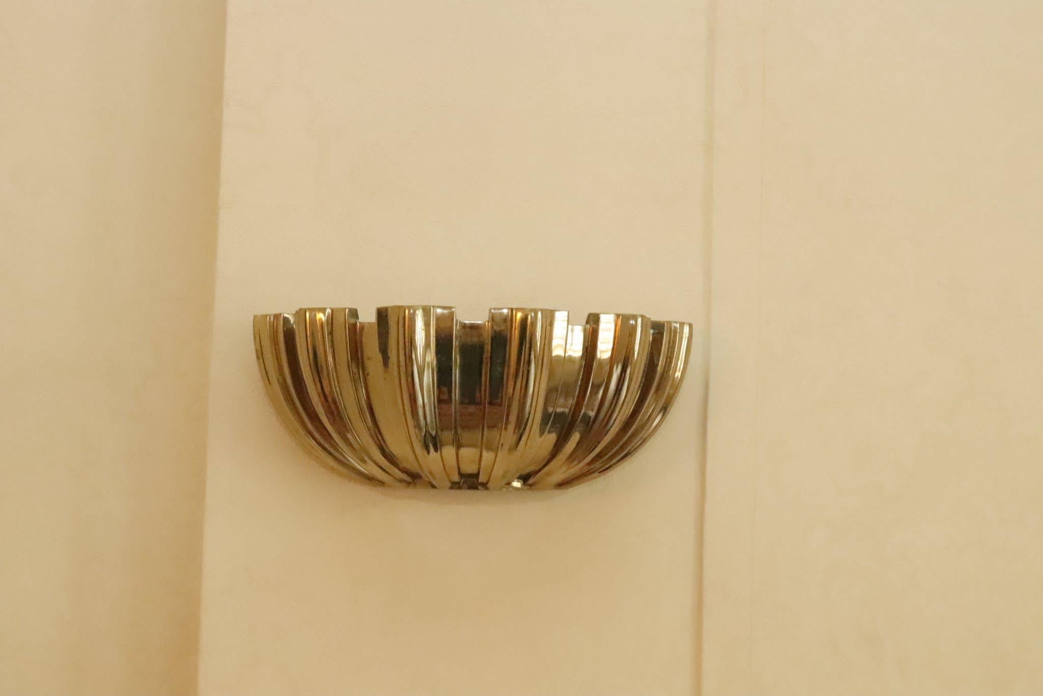 NYC Waldorf Astoria Hotel Brass Shell Sconce Mid-Century Modern Quantity 3