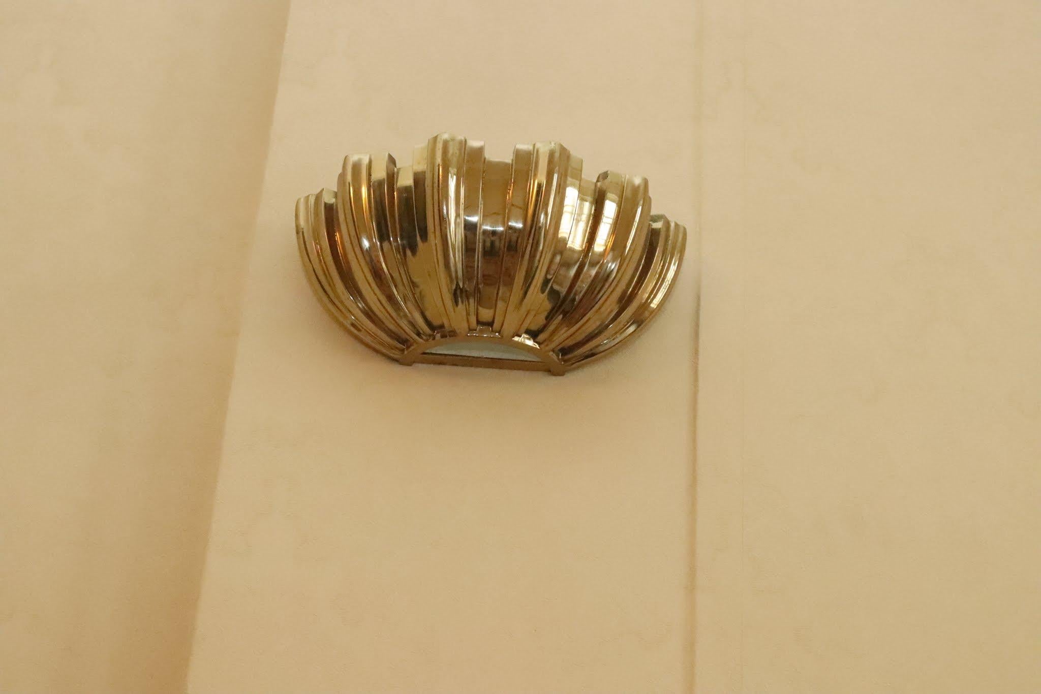 NYC Waldorf Astoria Hotel Brass Shell Sconce Mid-Century Modern Quantity 4