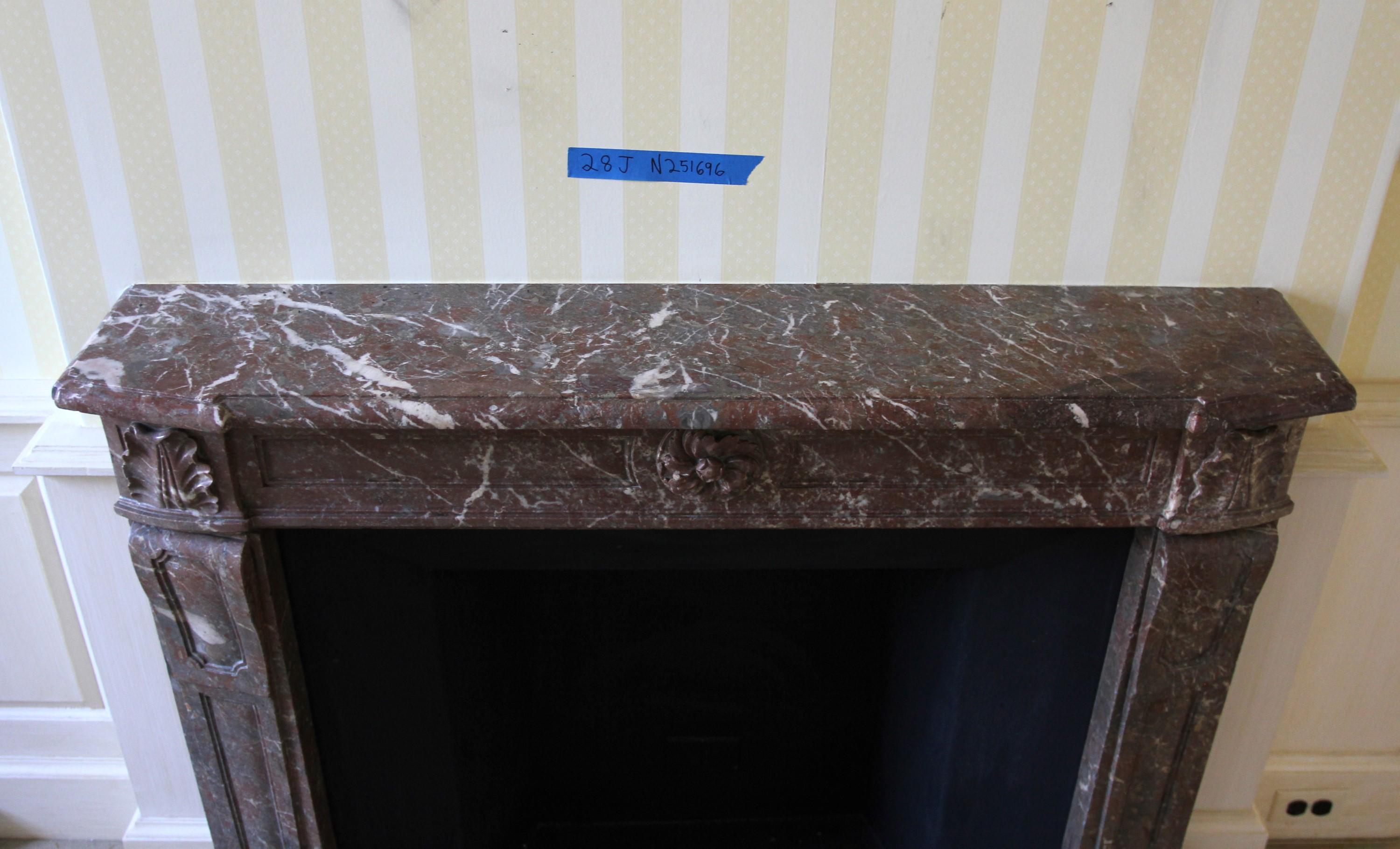 NYC Waldorf Astoria Hotel Rouge Royal Marble Mantel For Sale 8