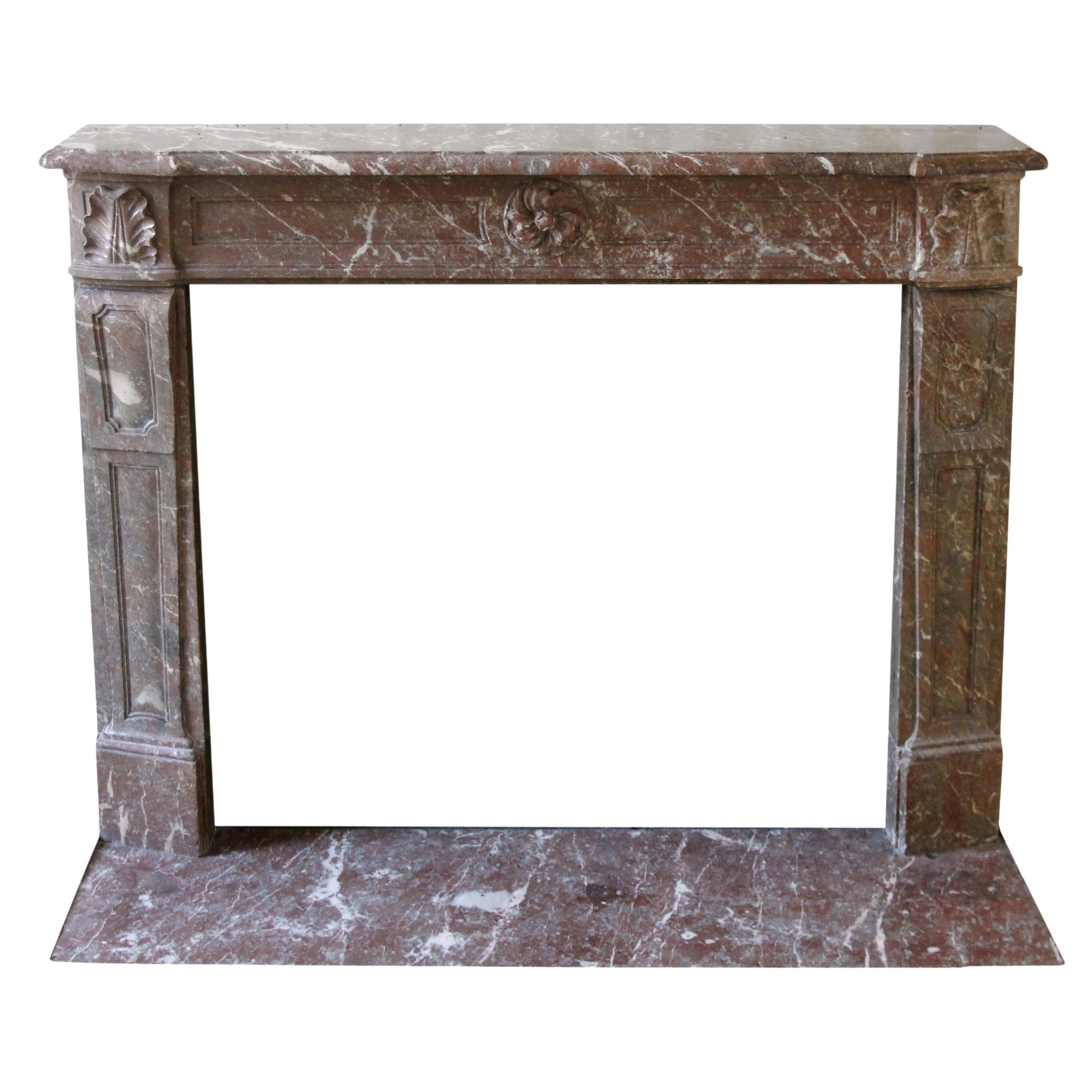 NYC Waldorf Astoria Hotel Rouge Royal Marble Mantel For Sale