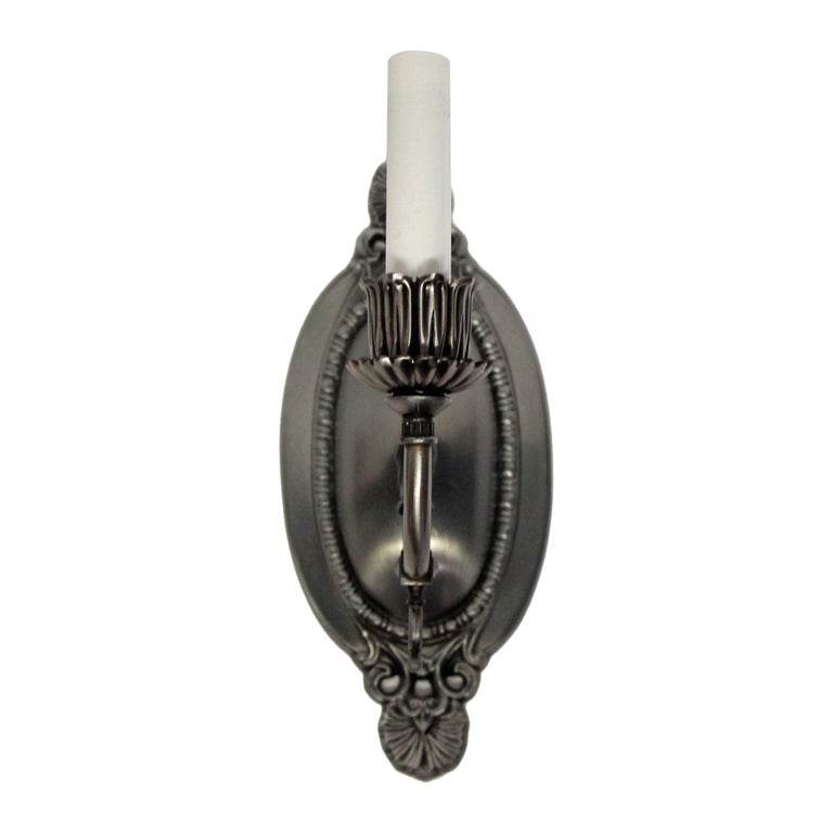 Waldorf Astoria Hotel Sconce Brushed Nickel Single Light For Sale at