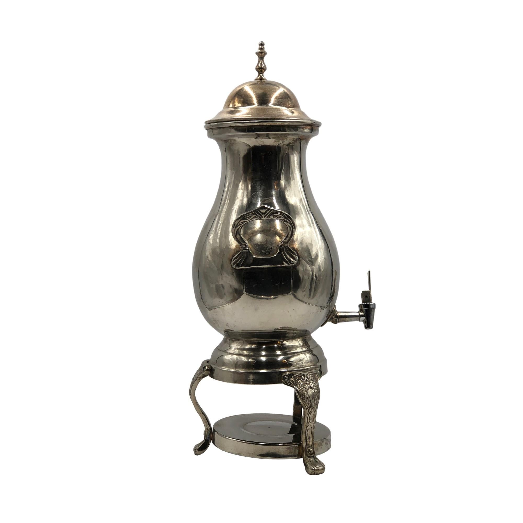 Silver plated Samovar salvaged retrieved from the Waldorf Astoria Hotel on Park Ave in NYC. Waldorf Astoria authenticity card included with your purchase. Please note, this item is located in one of our NYC locations.