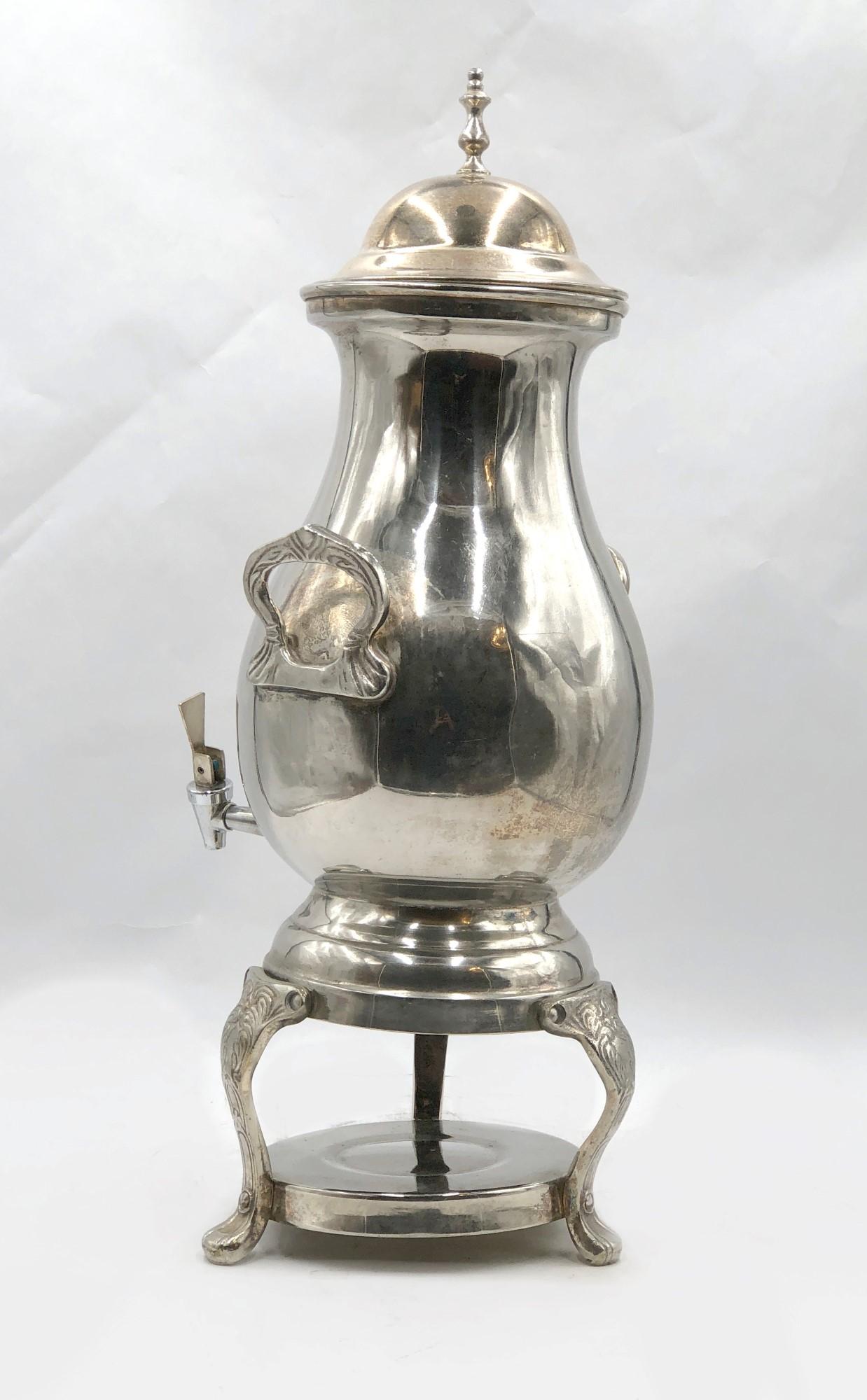 Silvered NYC Waldorf Astoria Hotel Silver Plated Samovar