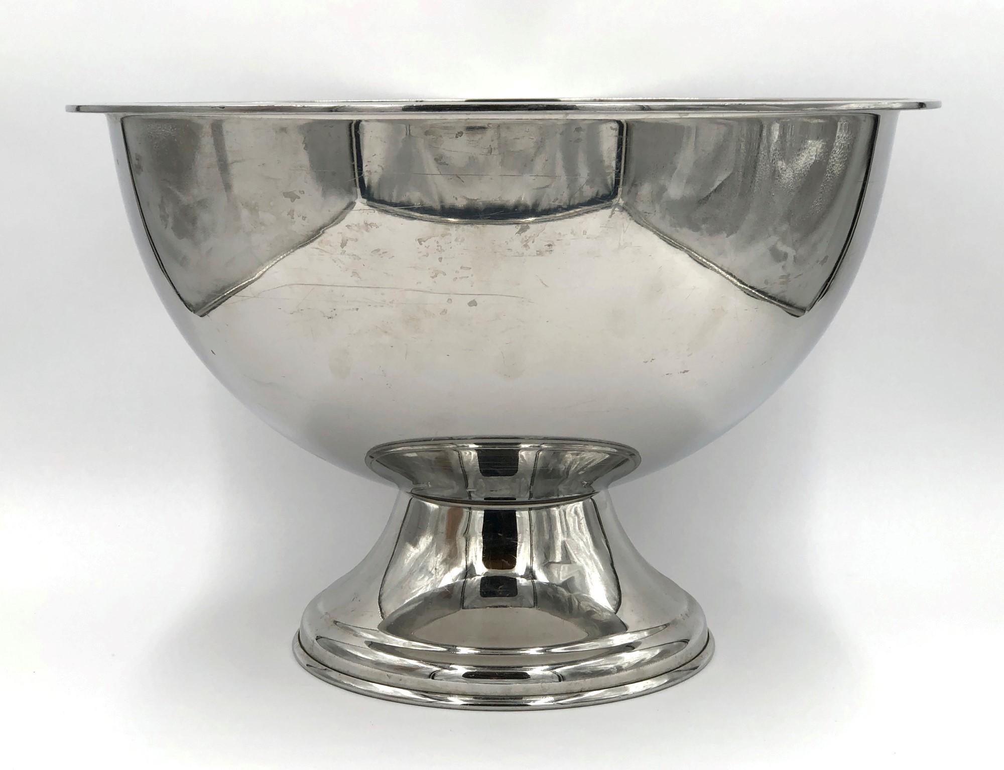 20th Century NYC Waldorf Astoria Hotel Stainless Steel Punch Bowl