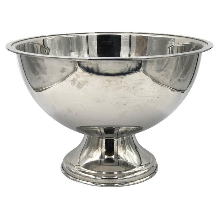 NYC Waldorf Astoria Hotel Stainless Steel Punch Bowl For Sale at 1stDibs