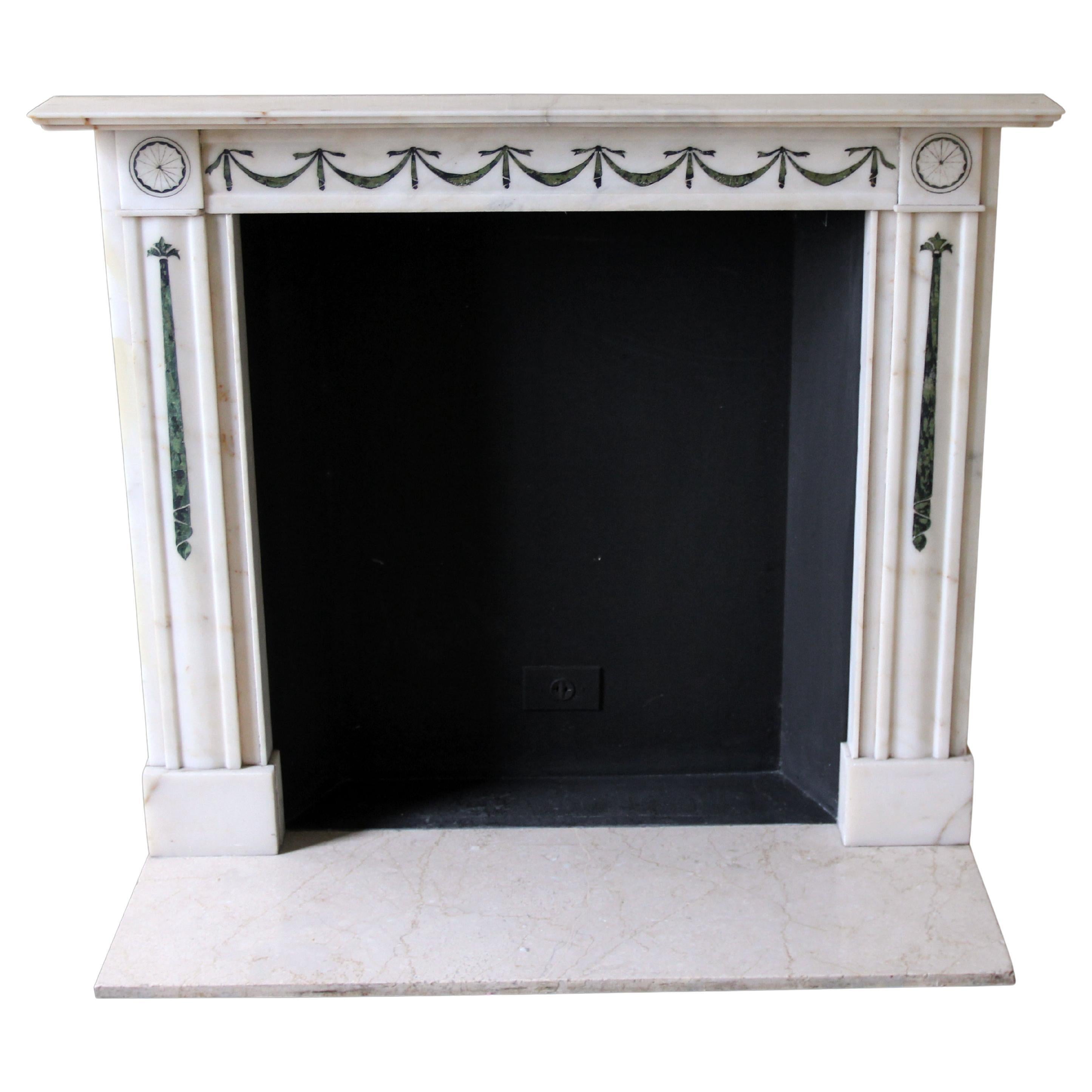 NYC Waldorf Astoria Hotel Mantello in onice bianco intarsio verde in vendita