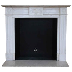 Antique NYC Waldorf Astoria Hotel White Statuary & Carrara Marble Mantel, circa 1910