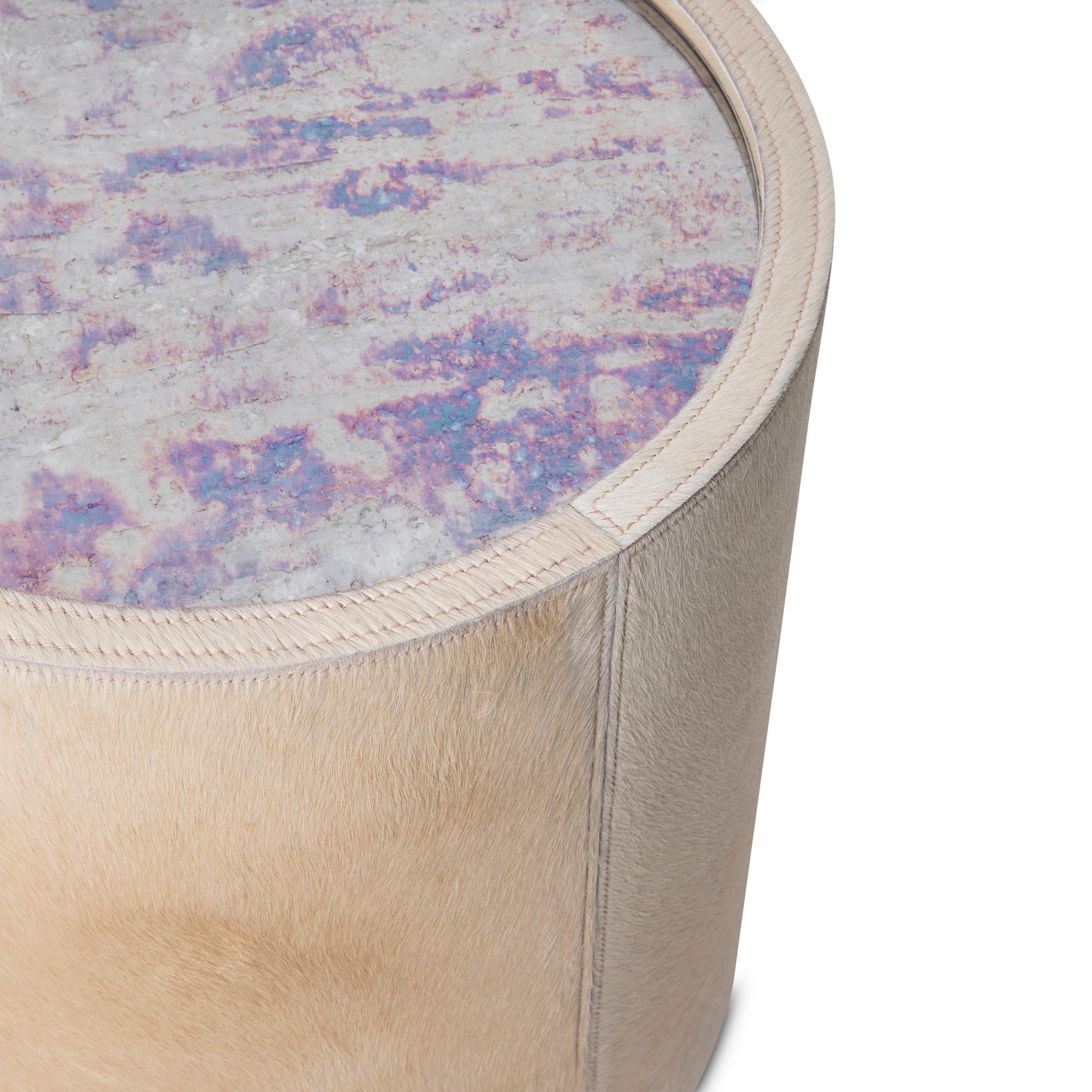 Miroir Table Nyla - Peau de vache crème en vente
