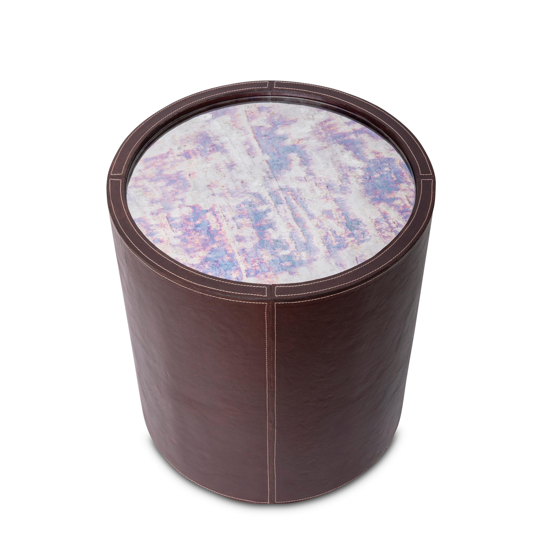 XXIe siècle et contemporain Table Nyla - Cuir en vente