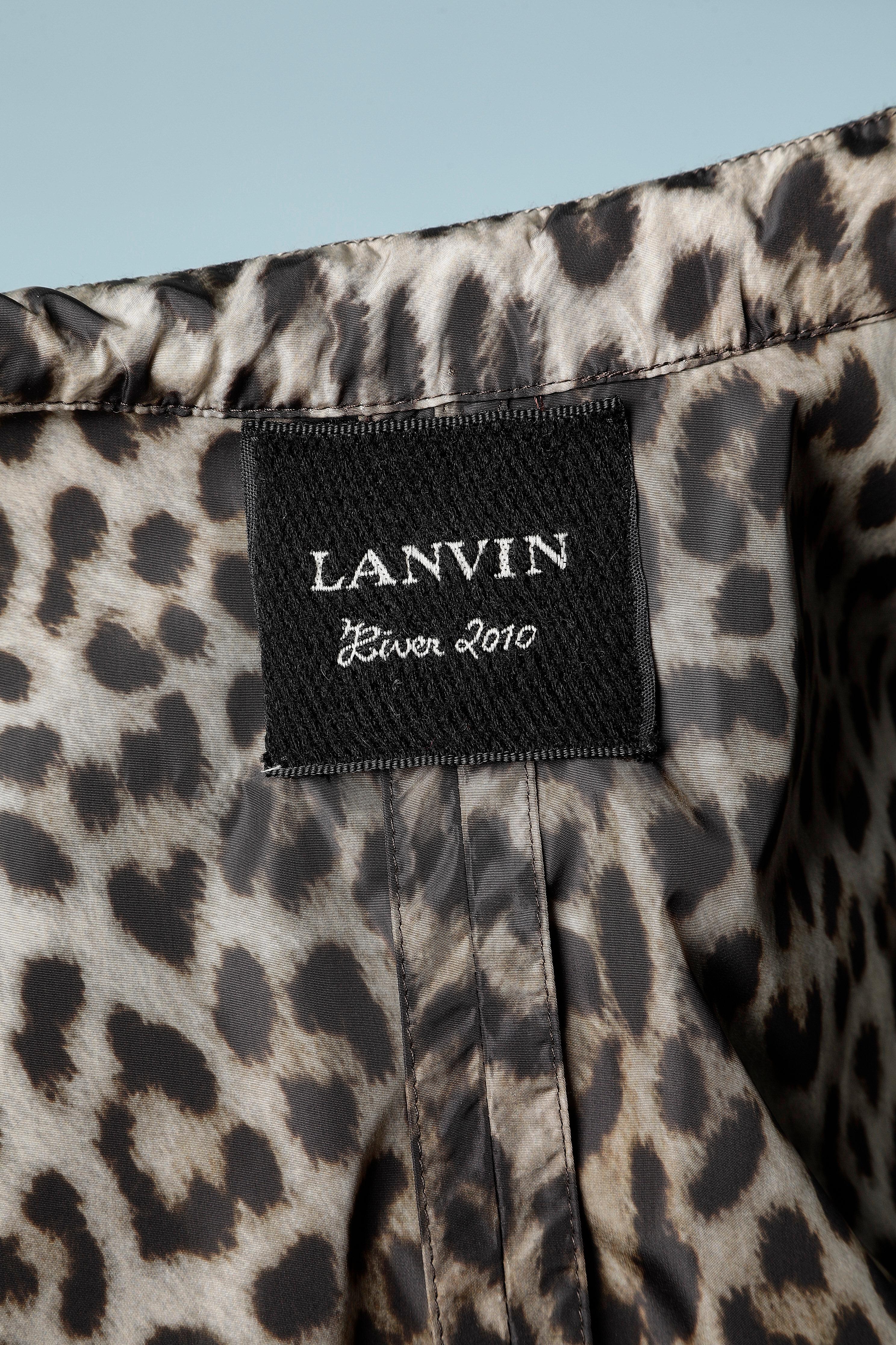Nylon leopard printed double-breasted trench-coat Lanvin by Alber Elbaz 2010 For Sale 3