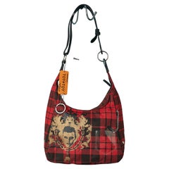 Nylon-Schultertasche aus Tartan mit JCDC-Gesichtsdruck auf JCDC & Toy + Spielzeug