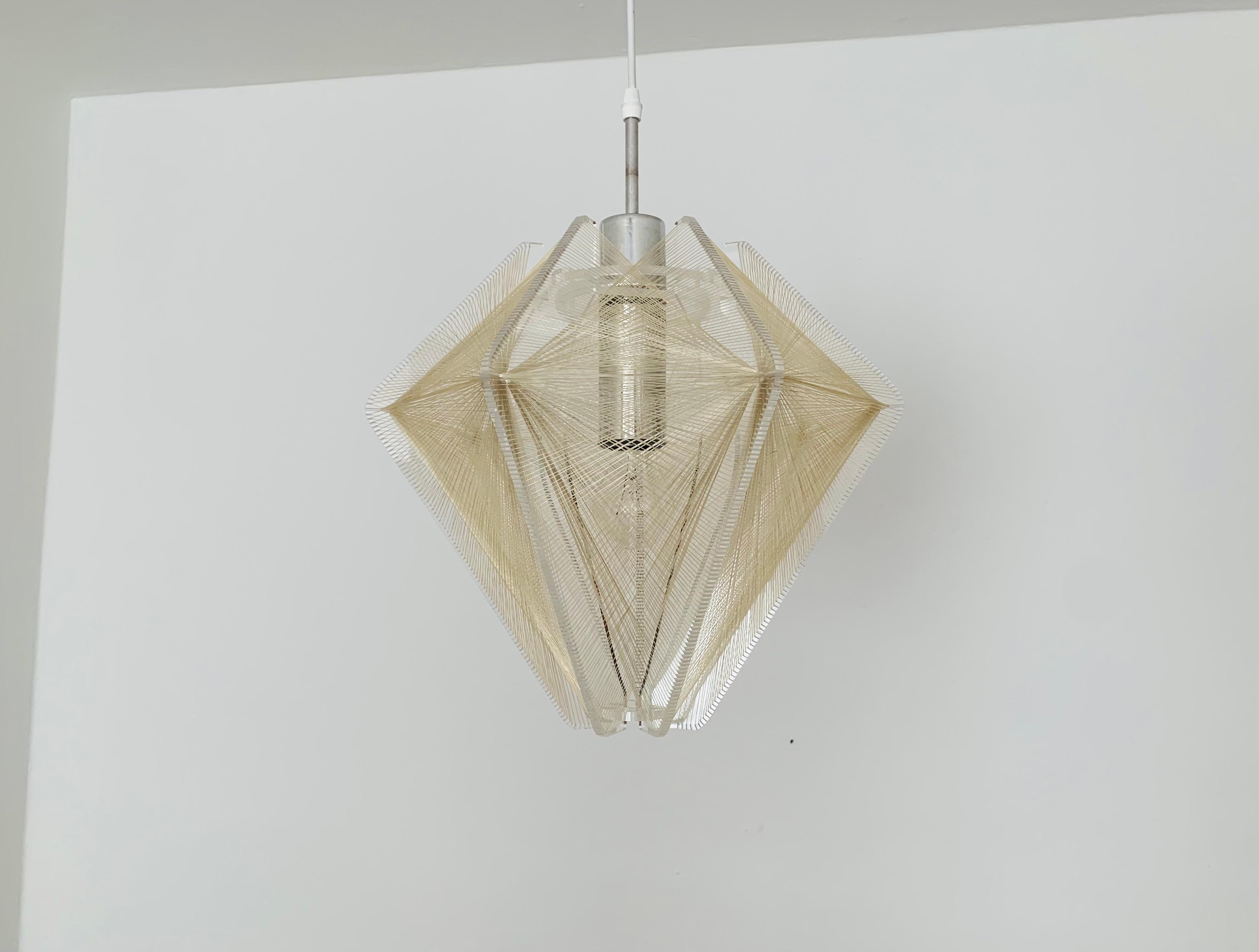 Space Age Lampada a sospensione in filo di nylon di Paul Secon per Sompex in vendita