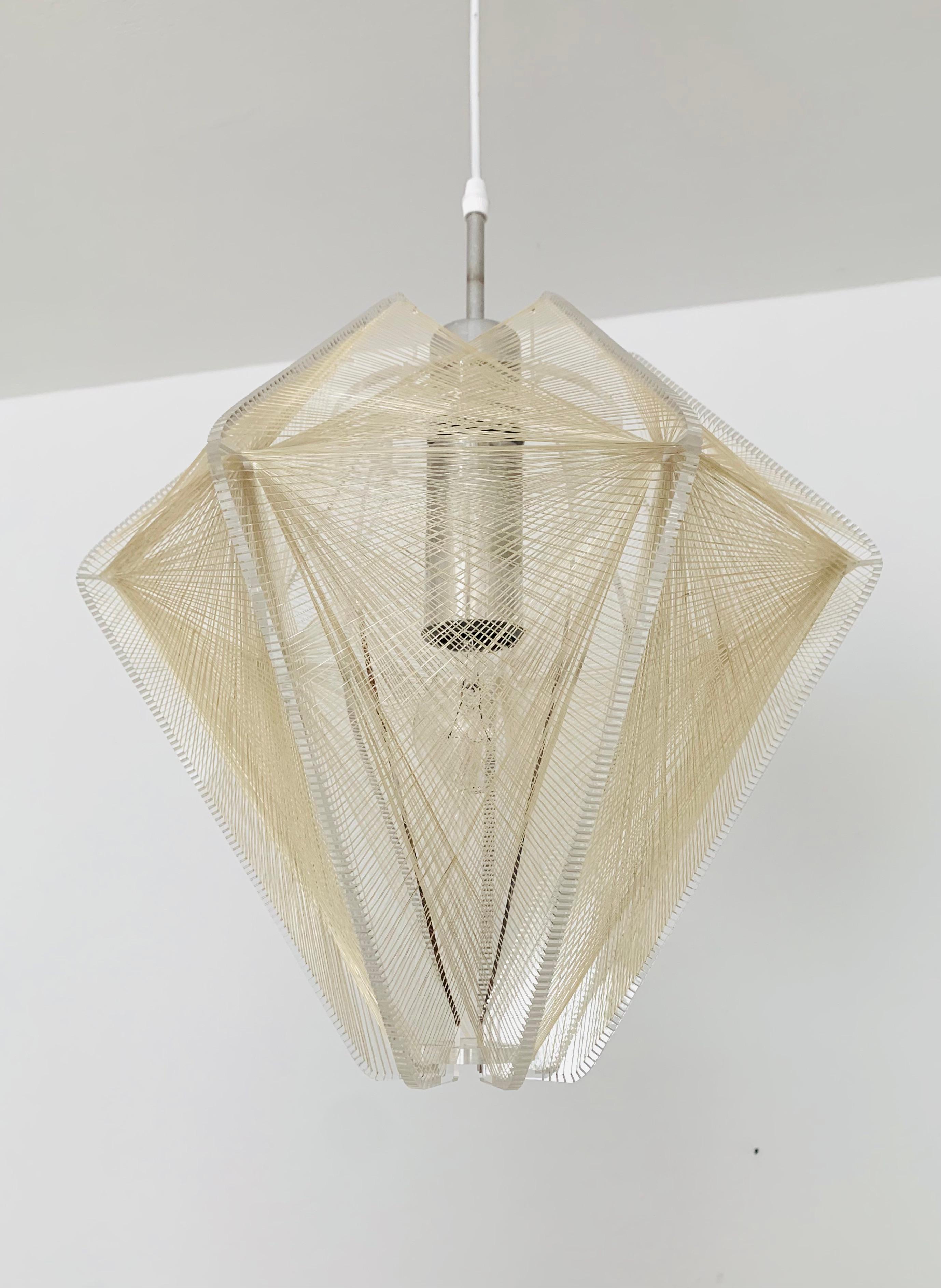 Lampe à suspension en fil de nylon de Paul Secon pour Sompex Bon état - En vente à München, DE