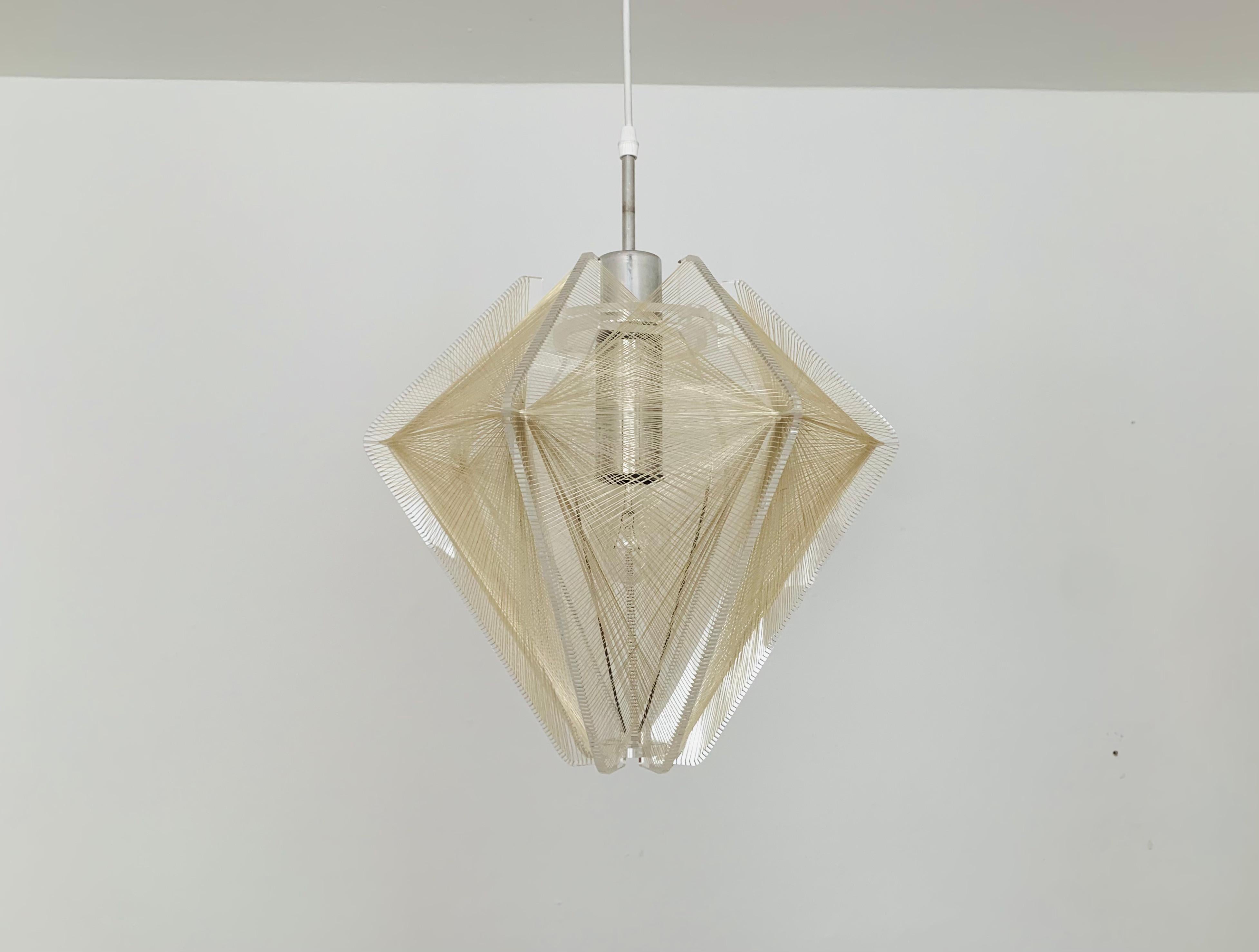 Milieu du XXe siècle Lampe à suspension en fil de nylon de Paul Secon pour Sompex en vente