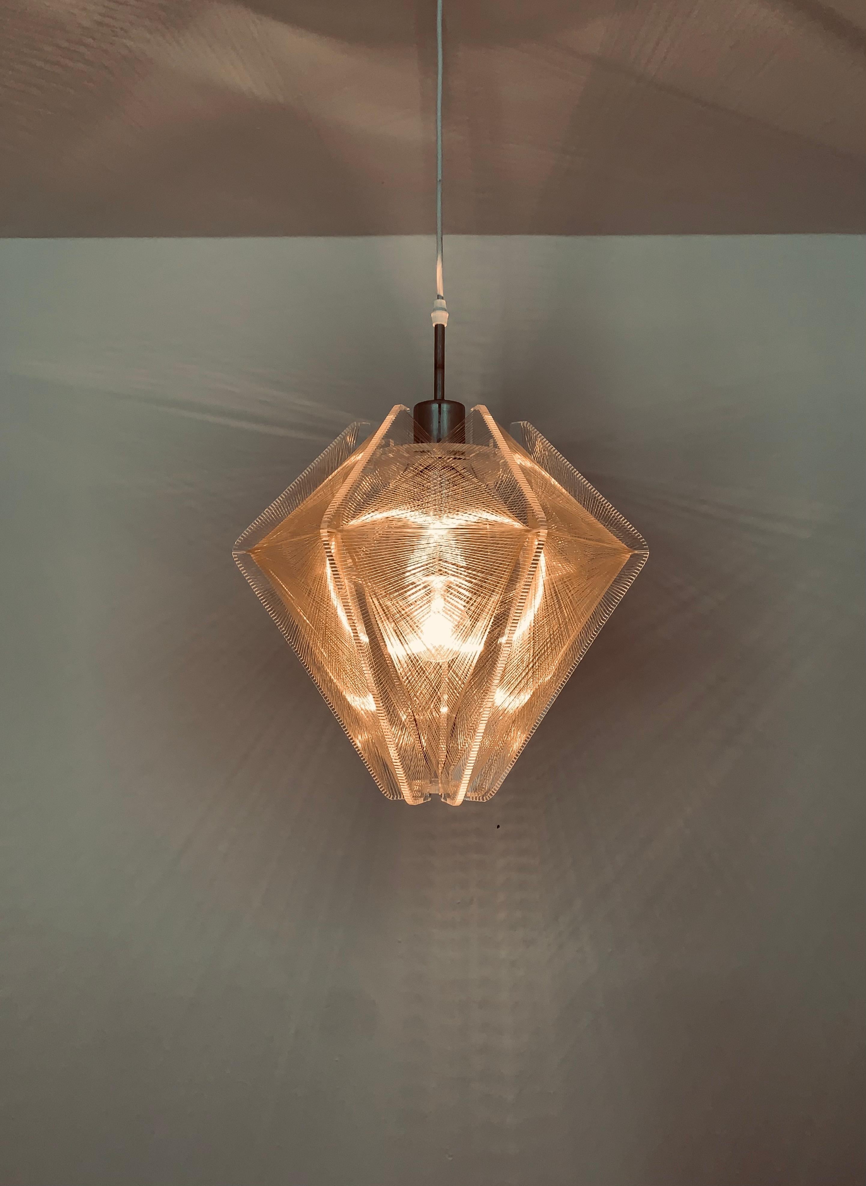 Plastique Lampe à suspension en fil de nylon de Paul Secon pour Sompex en vente