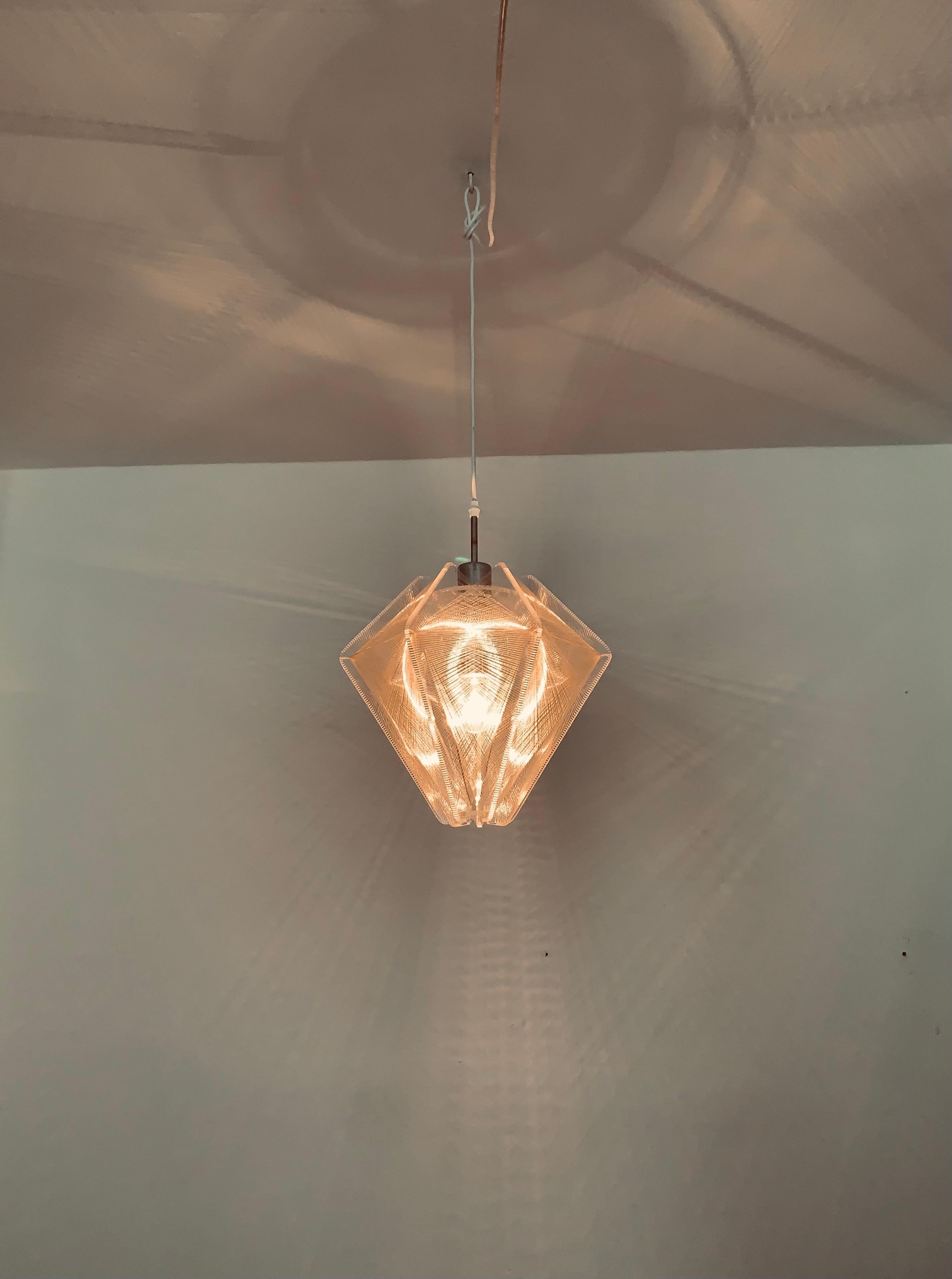 Plastica Lampada a sospensione in filo di nylon di Paul Secon per Sompex in vendita