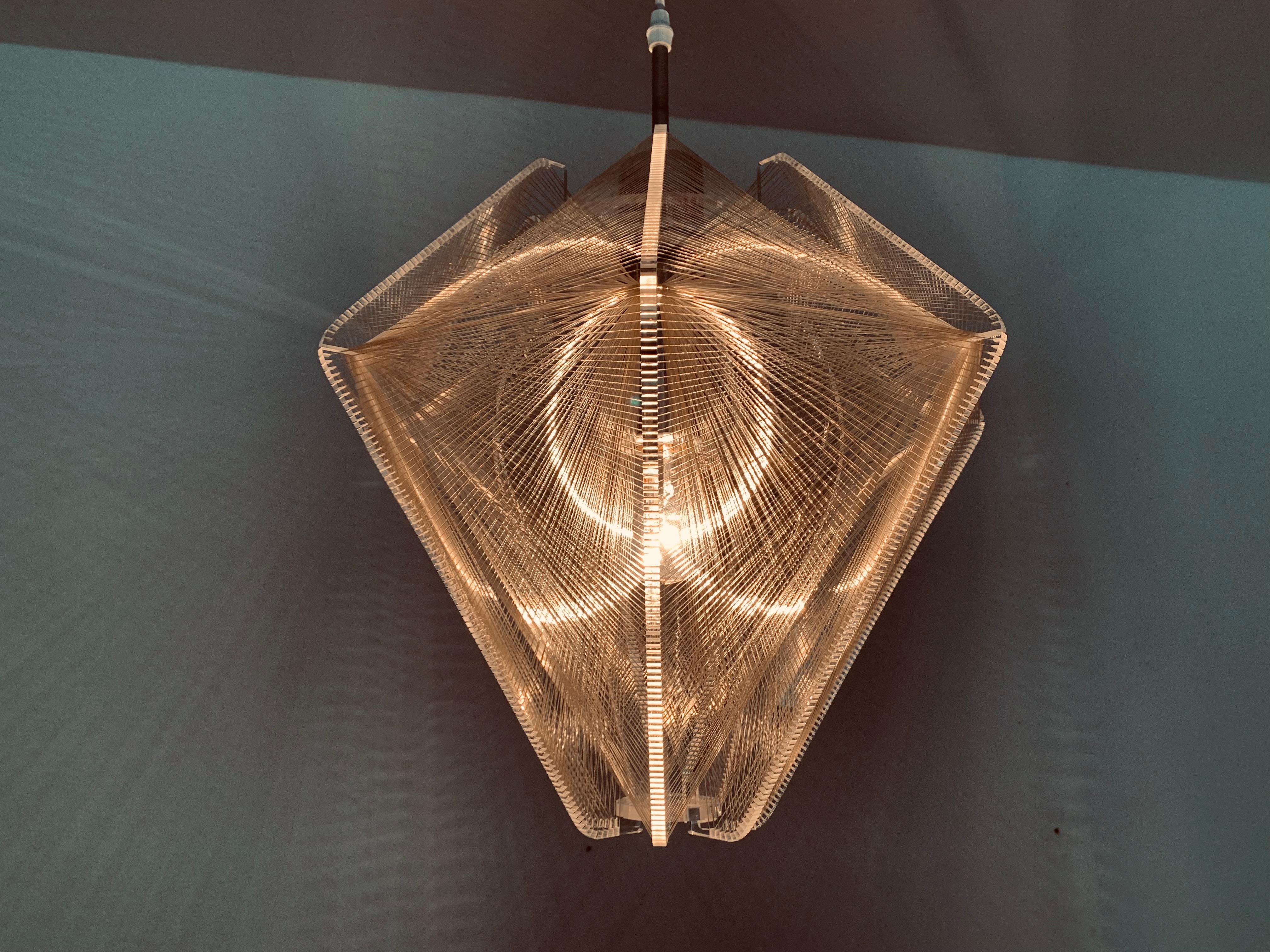 Lampada a sospensione in filo di nylon di Paul Secon per Sompex in vendita 1
