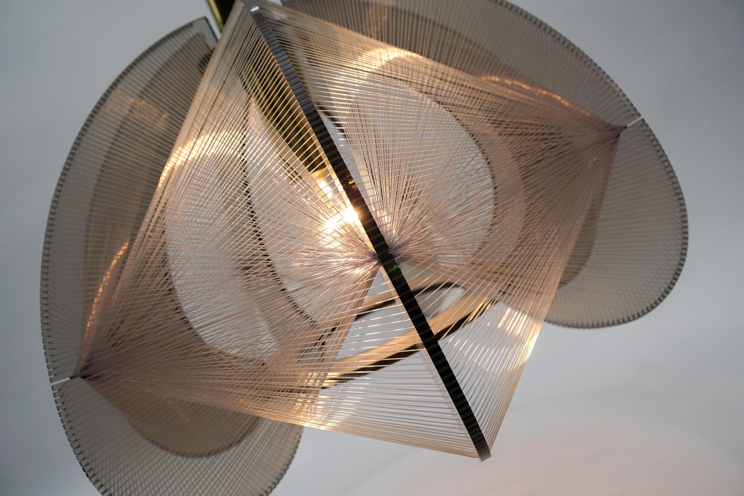 Nylon Thread Pendant Lamp by Paul Secon for Sompex, Germany 1960s 3