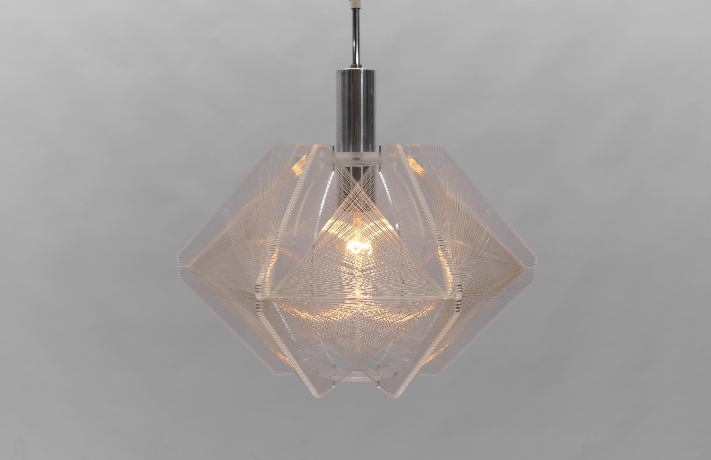 Lampe à suspension en fil de nylon de Paul Secon pour Sompex, Allemagne, années 1960 en vente 3
