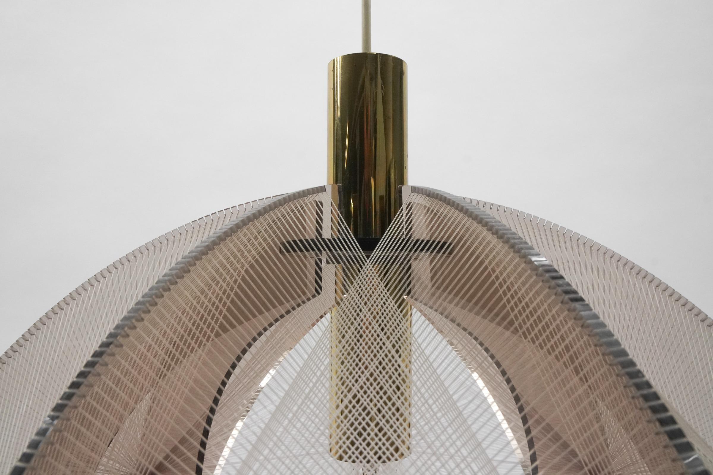 Nylon Thread Pendant Lamp by Paul Secon for Sompex, Germany 1960s 4