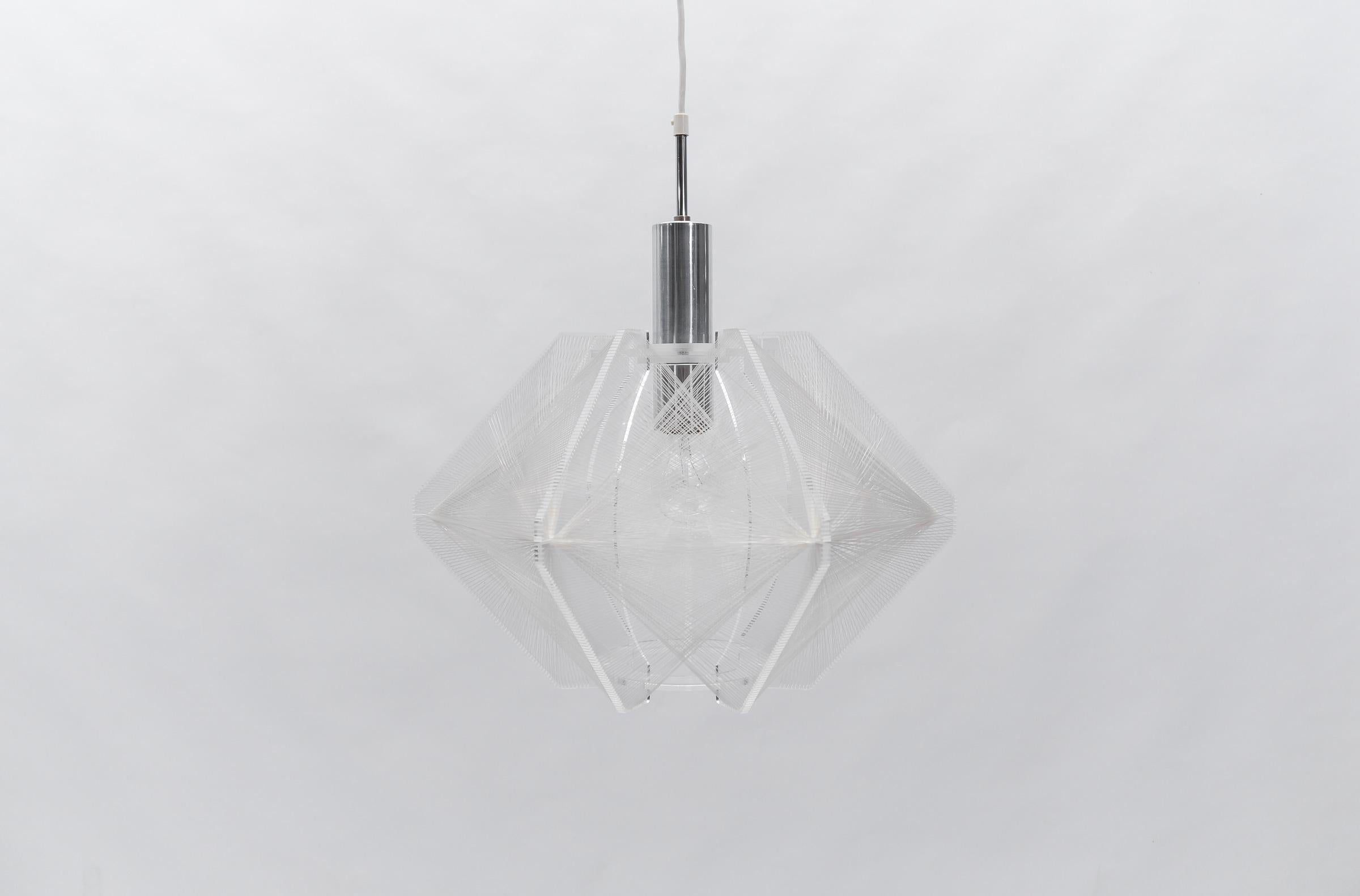 Mid-Century Modern Nylon Thread Pendant Lamp by Paul Secon for Sompex, Germany 1960s For Sale
