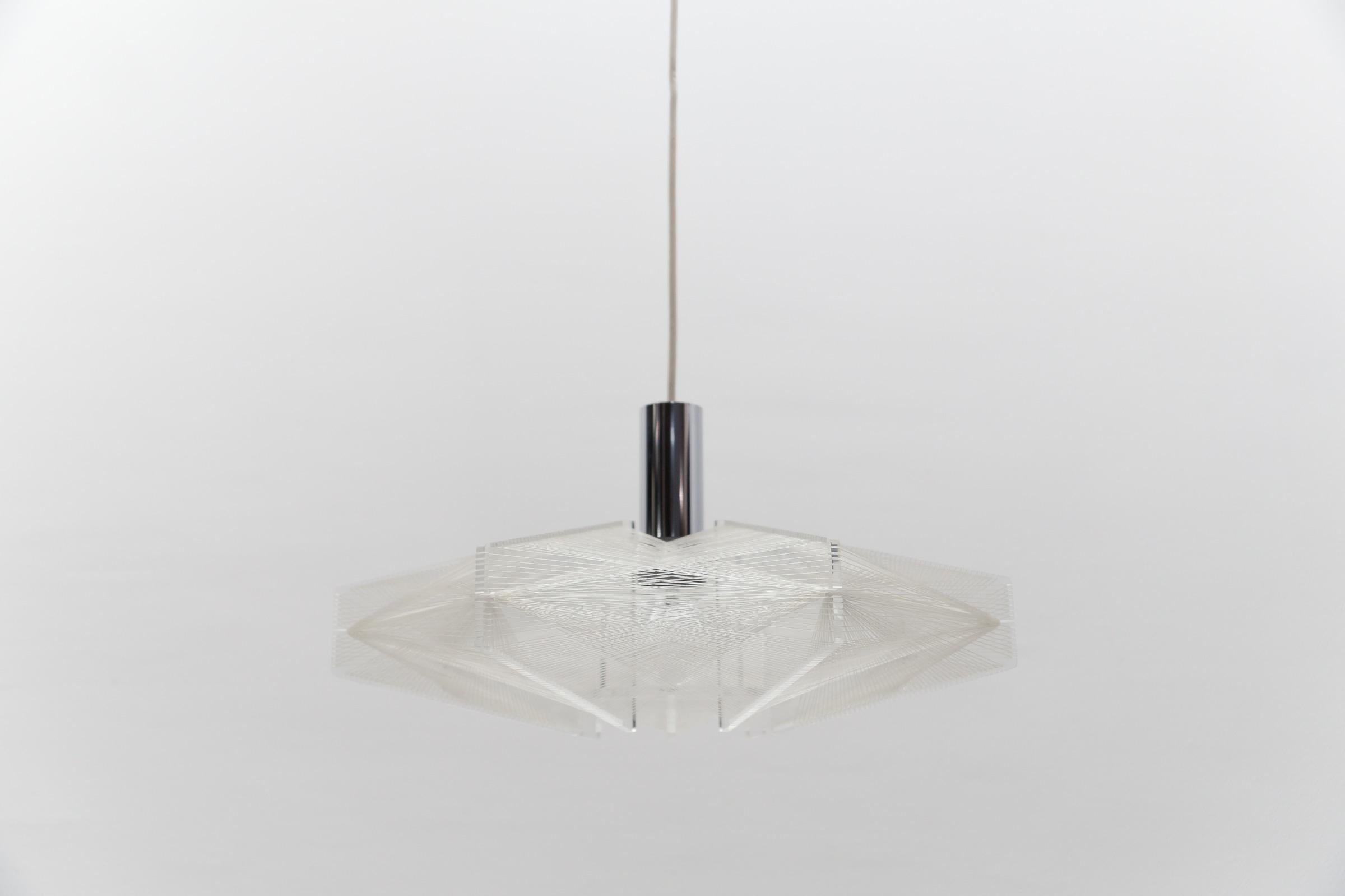 Mid-Century moderno Lampada a sospensione in filo di nylon di Paul Secon per Sompex, Germania 1960 in vendita