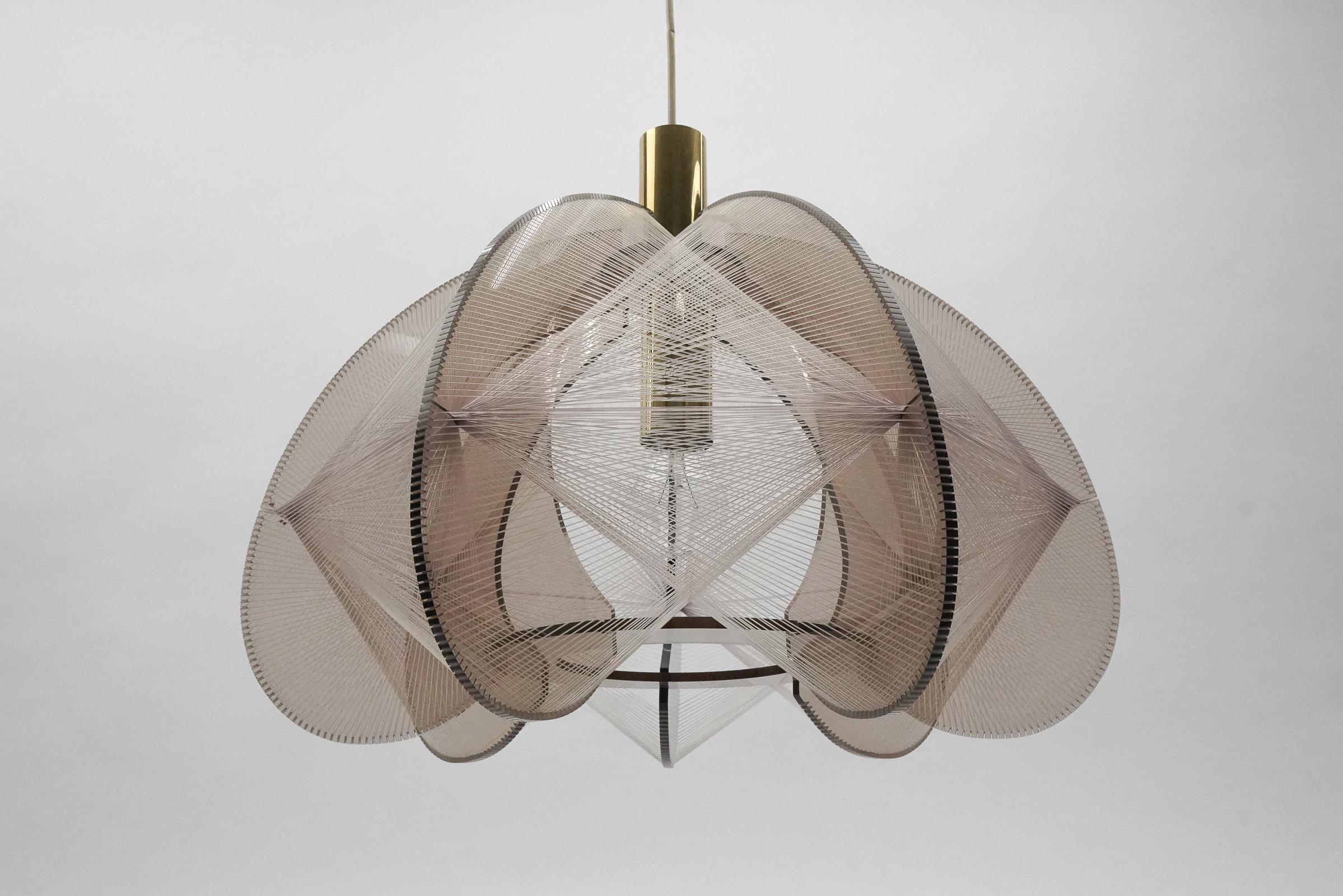 Mid-Century Modern Nylon Thread Pendant Lamp by Paul Secon for Sompex, Germany 1960s