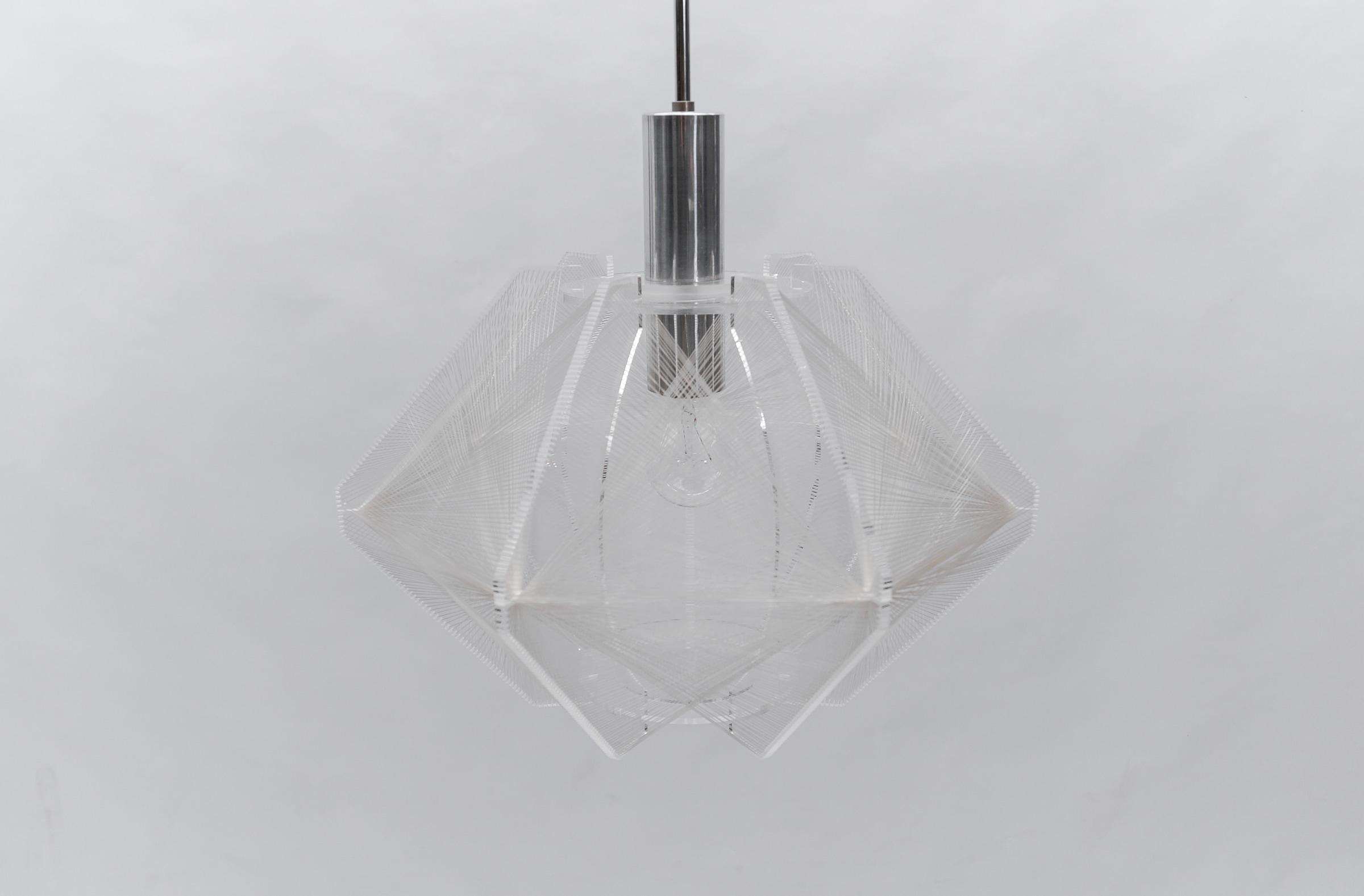Mid-20th Century Nylon Thread Pendant Lamp by Paul Secon for Sompex, Germany 1960s For Sale