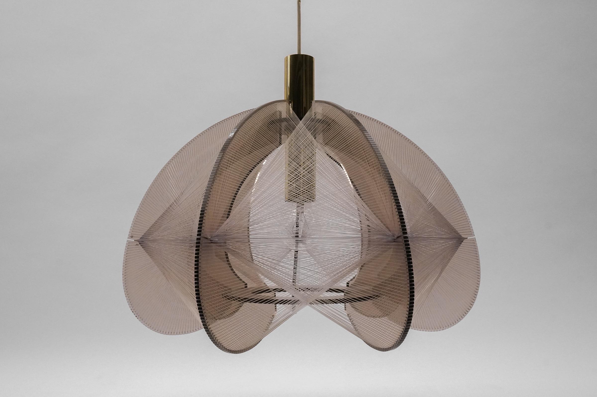 Mid-20th Century Nylon Thread Pendant Lamp by Paul Secon for Sompex, Germany 1960s