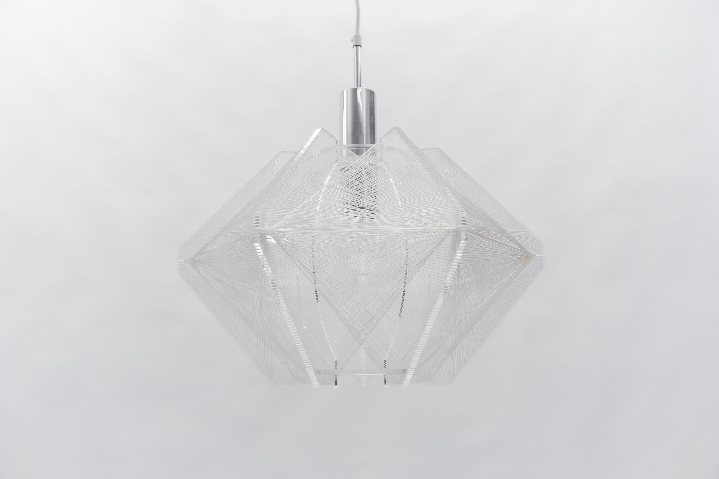 Mid-20th Century Nylon Thread Pendant Lamp by Paul Secon for Sompex, Germany 1960s For Sale
