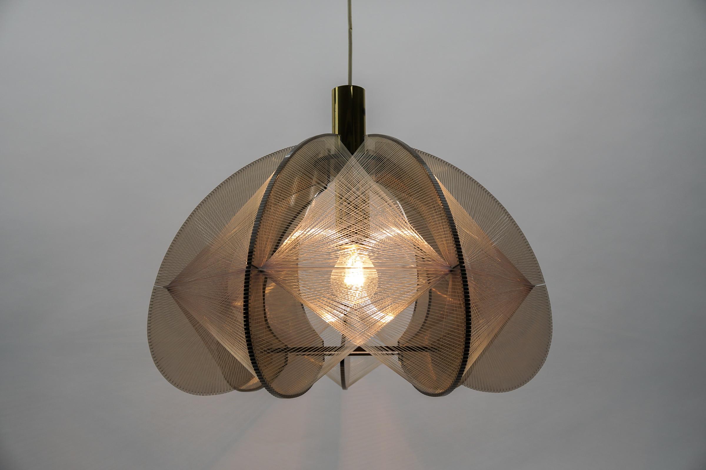 Metal Nylon Thread Pendant Lamp by Paul Secon for Sompex, Germany 1960s