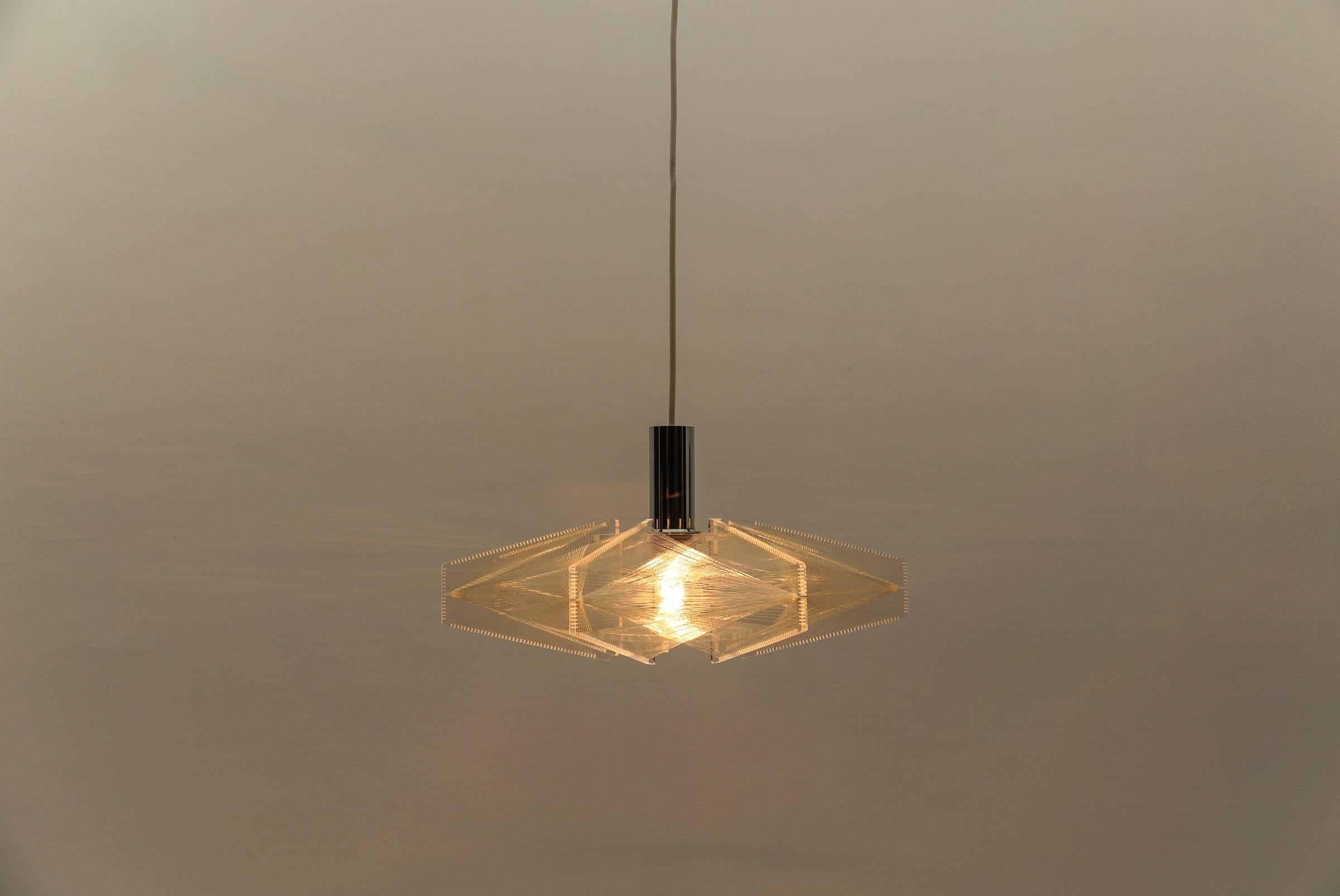Lampada a sospensione in filo di nylon di Paul Secon per Sompex, Germania 1960 in vendita 2