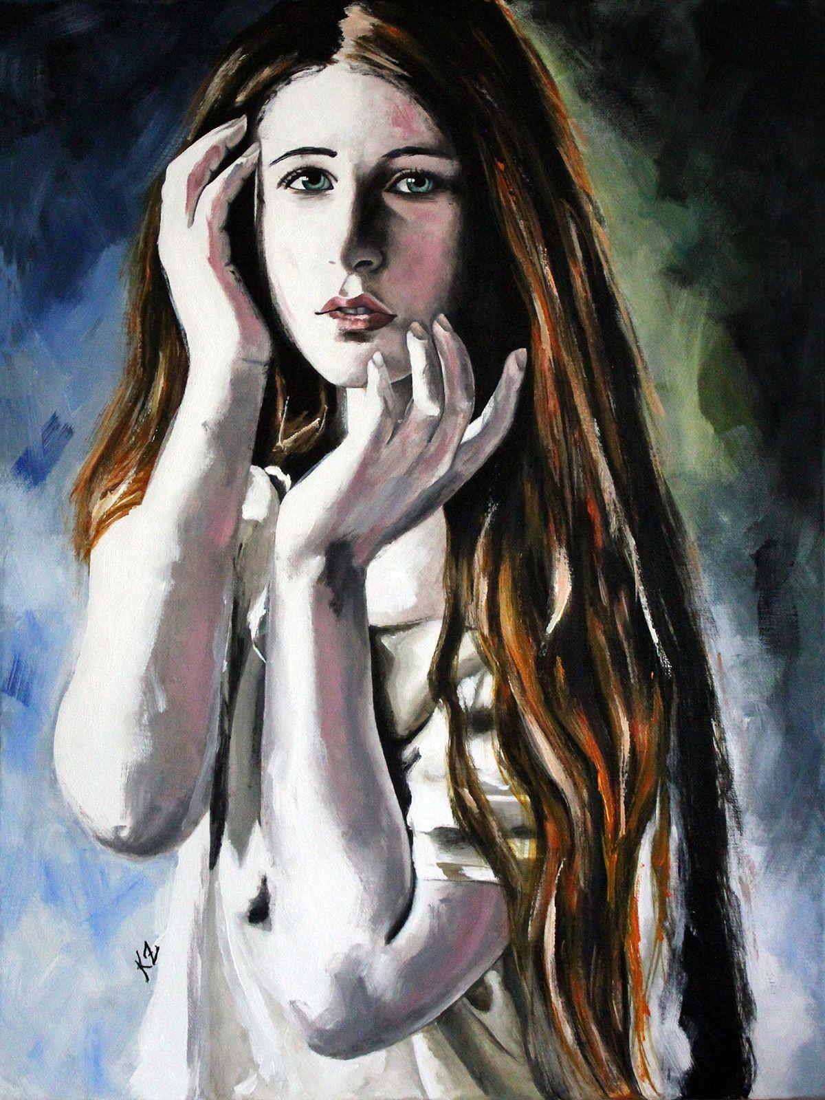 Glenna, Pittura, Acrilico su tela - Painting di Nymira Gray
