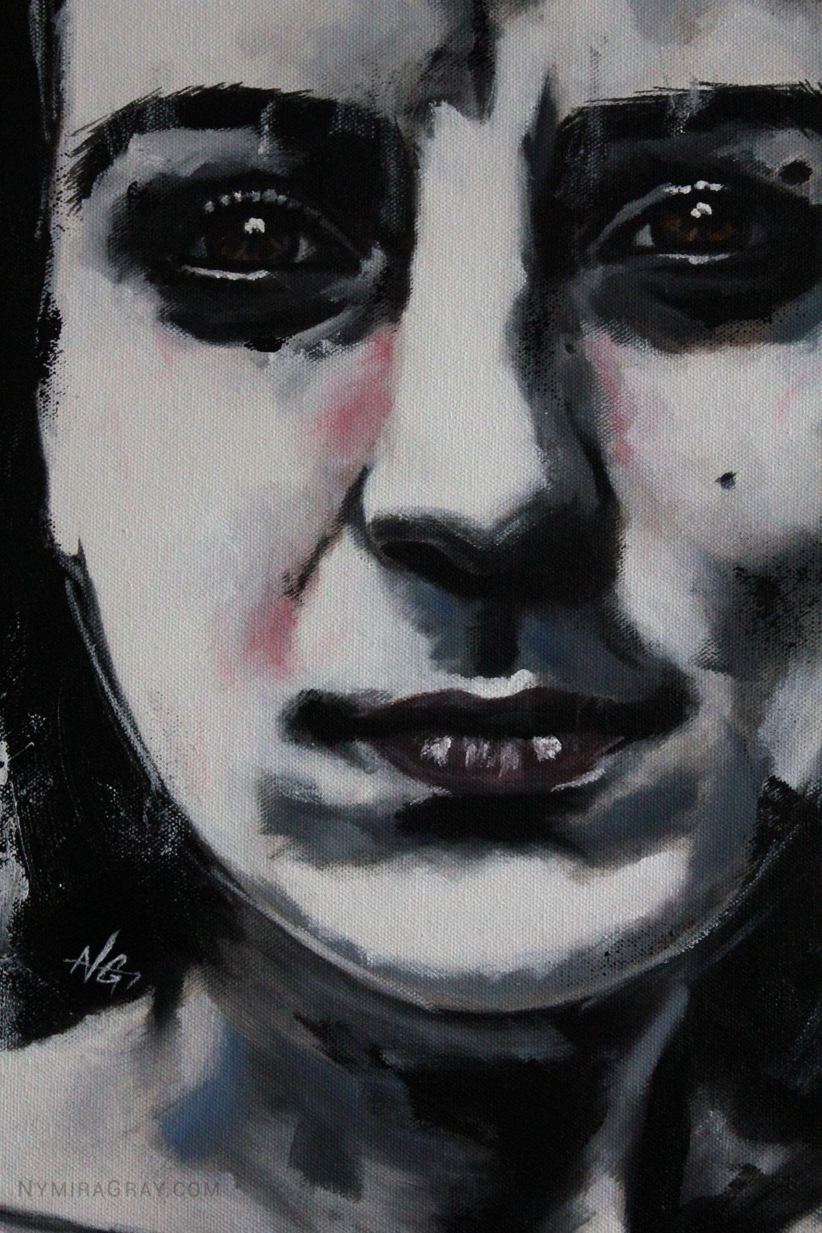 Katia (SERIE DE RETRATOS #5), Pintura, Acrílico sobre lienzo - Painting Contemporáneo de Nymira Gray
