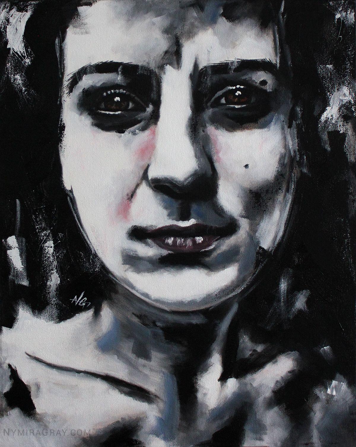 Katia (SERIE DE RETRATOS #5), Pintura, Acrílico sobre lienzo - Painting de Nymira Gray