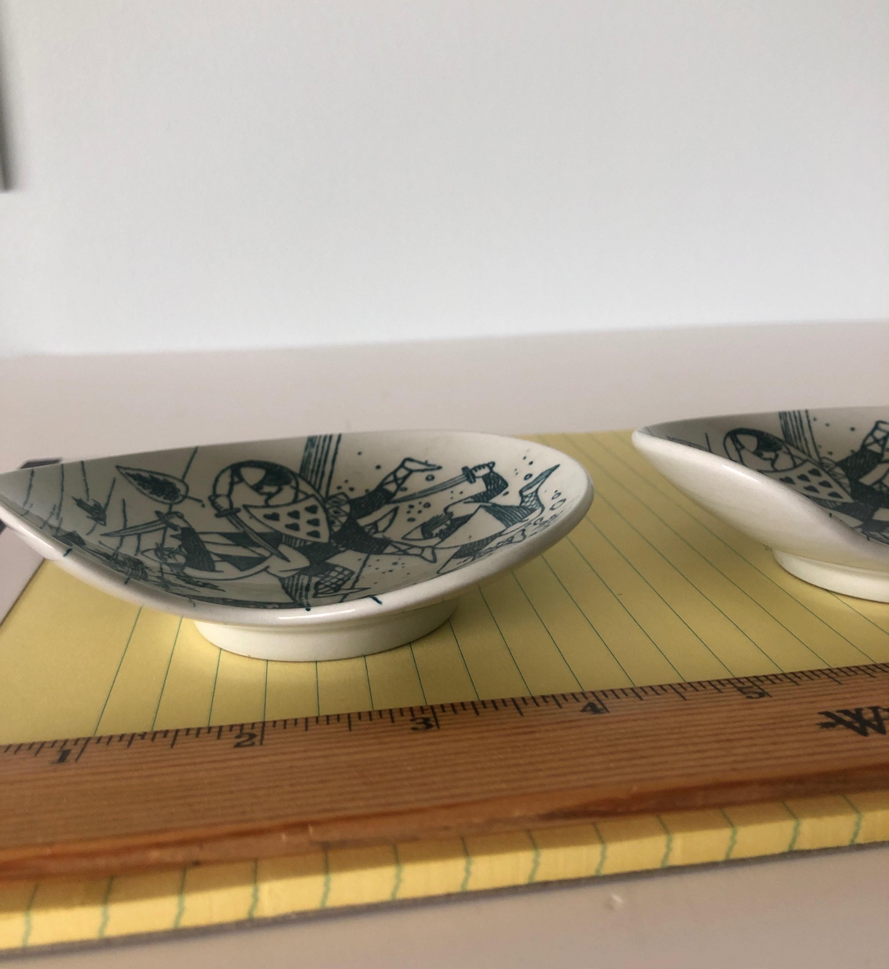 Machine-Made Nymolle Art Faience Hoyrup Oval Dishes