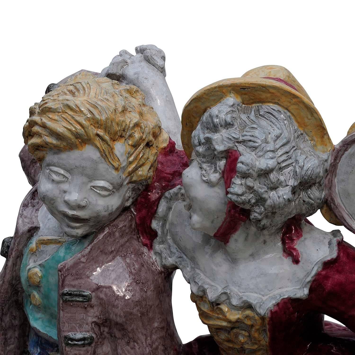 Nympfenburg-Porzellan-Skulptur eines tanzenden Paares von Josef Wackerle (Handgefertigt) im Angebot