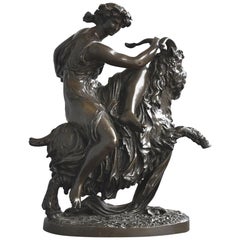 "Nymph and Goat" 19th Century Bronze by Clodion