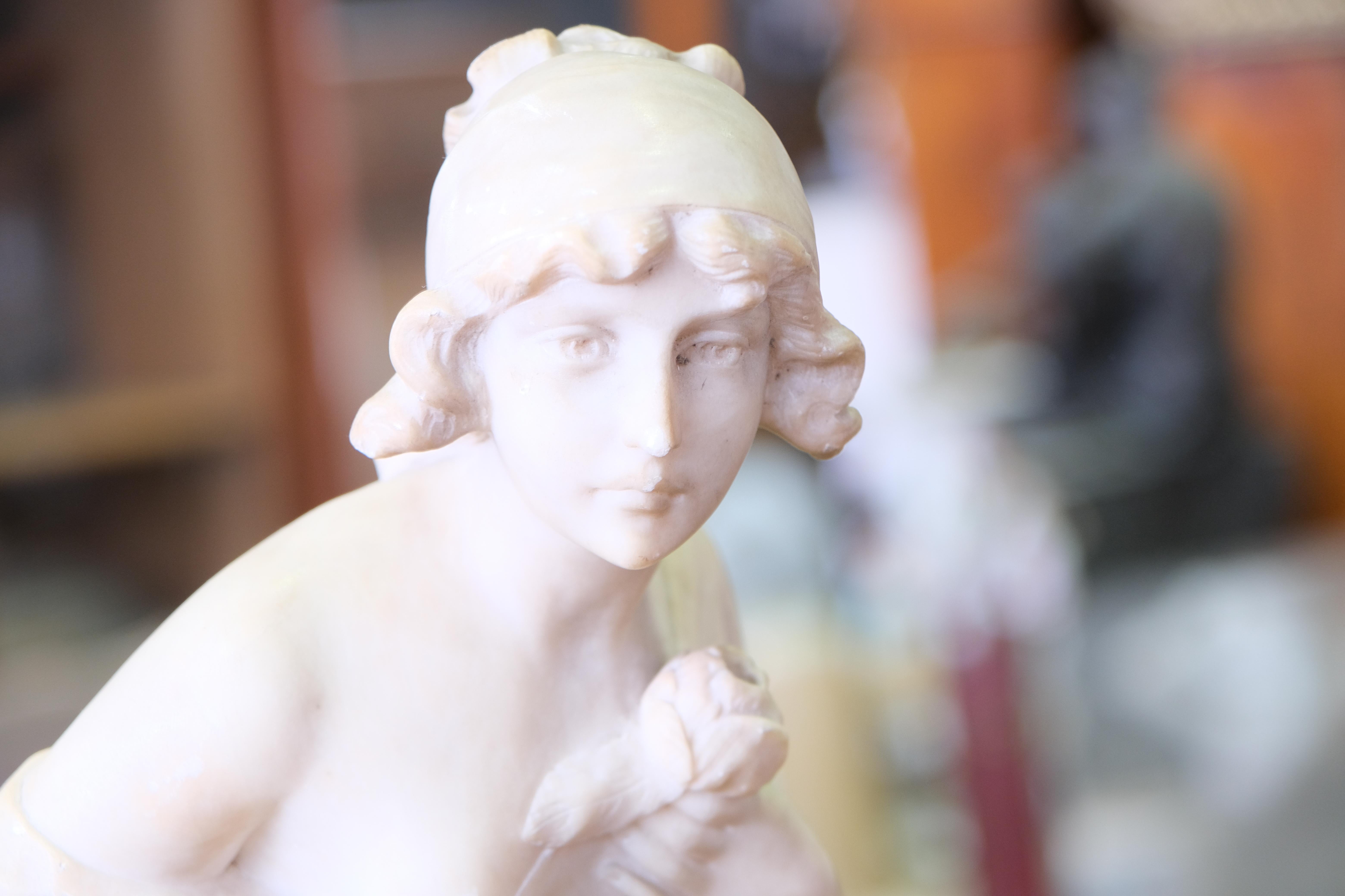 Nymph at the stream marble sculpture, 20th century  For Sale 3