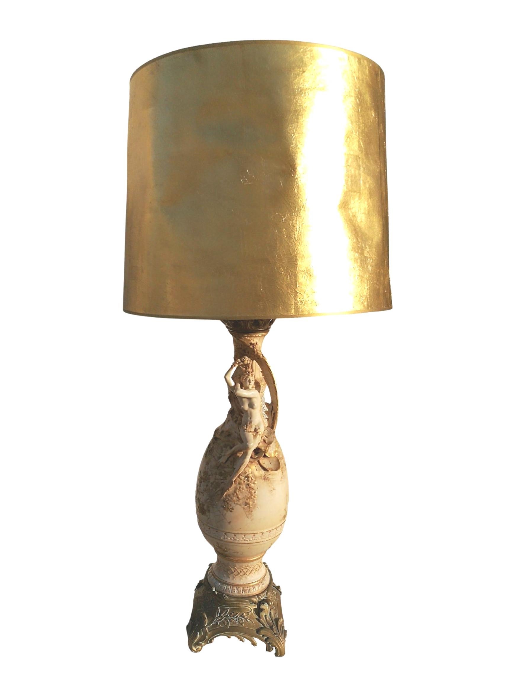 Nymph Vase Lamp Art Nouveau For Sale 7